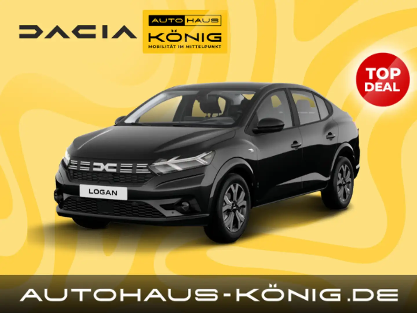 Dacia Logan BLACK EDITION | 7 Jahre Herstellergarantie | Autom Schwarz - 1