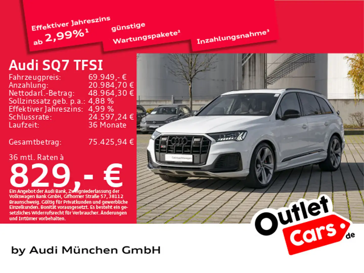 Audi SQ7 tiptr. StdHzg/Pano/AHK/HuD Weiß - 1