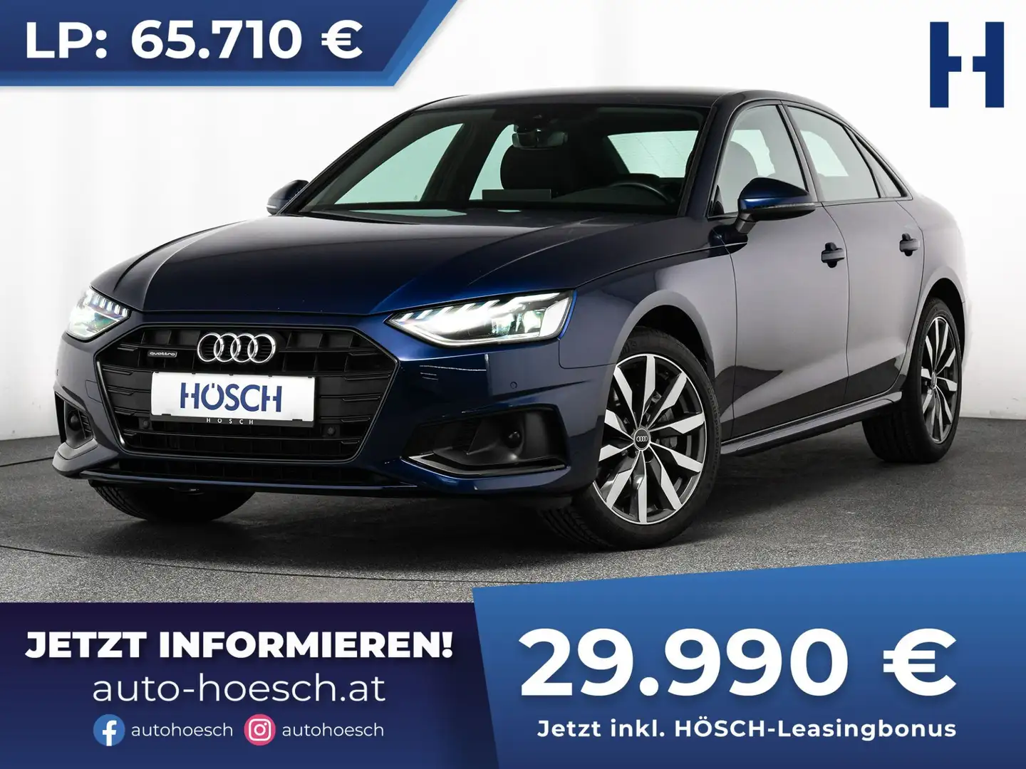 Audi A4 A4 40 TDI quattro Adv. BLACK VIRTUAL KAMERA -54% Bleu - 1