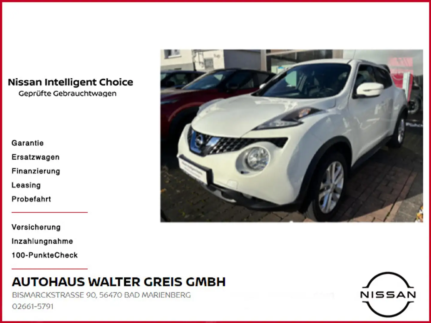 Nissan Juke N-Connecta 1,6 DIG-T Navi Xenon Teilleder 1 Weiß - 1
