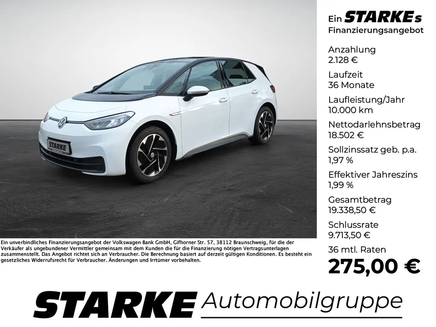 Volkswagen ID.3 Pro Performance Weiß - 1