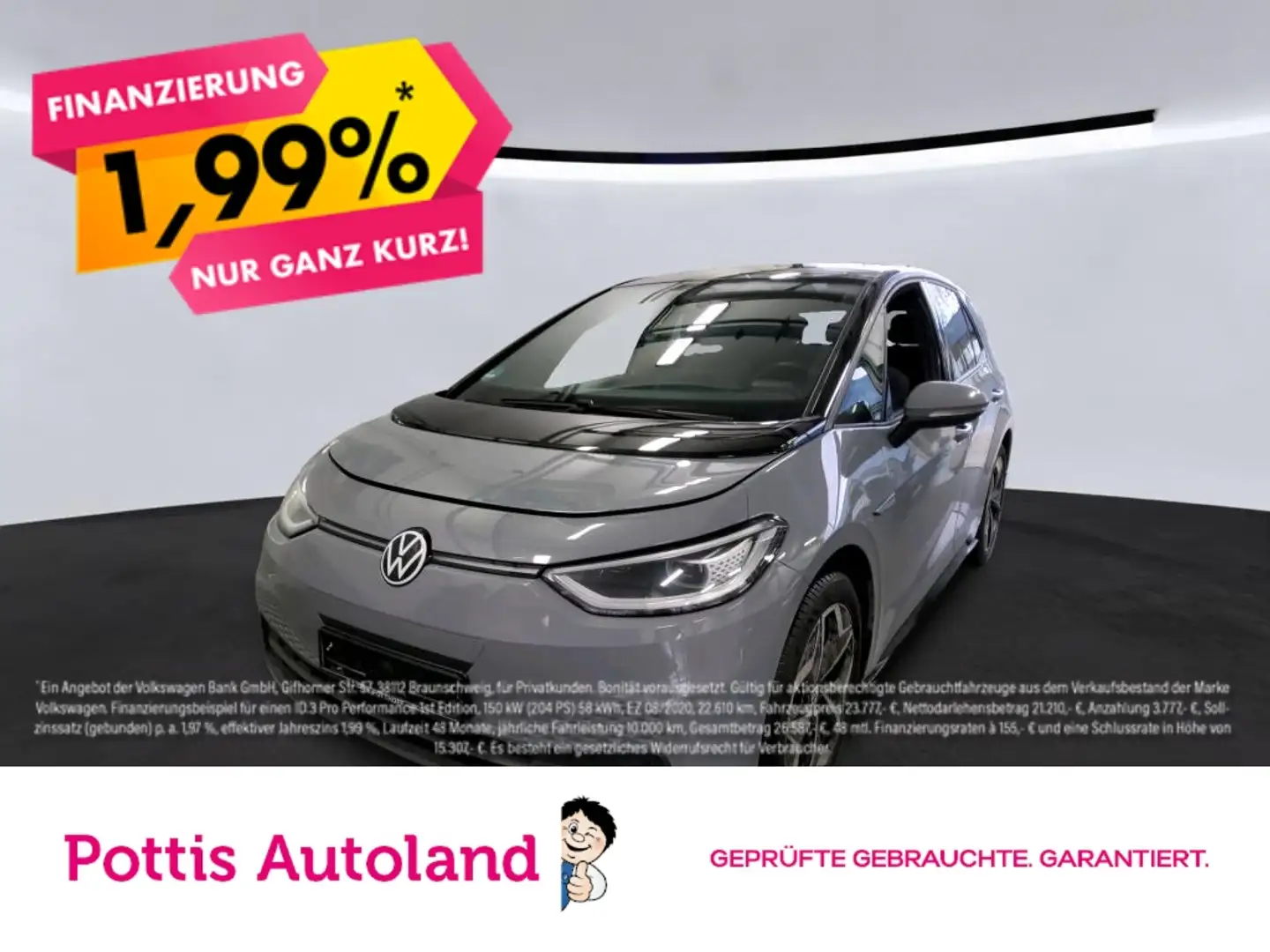 Volkswagen ID.3 PRO NAVI IQ.LIGHT PDC SITZHZG LM19 Grau - 1