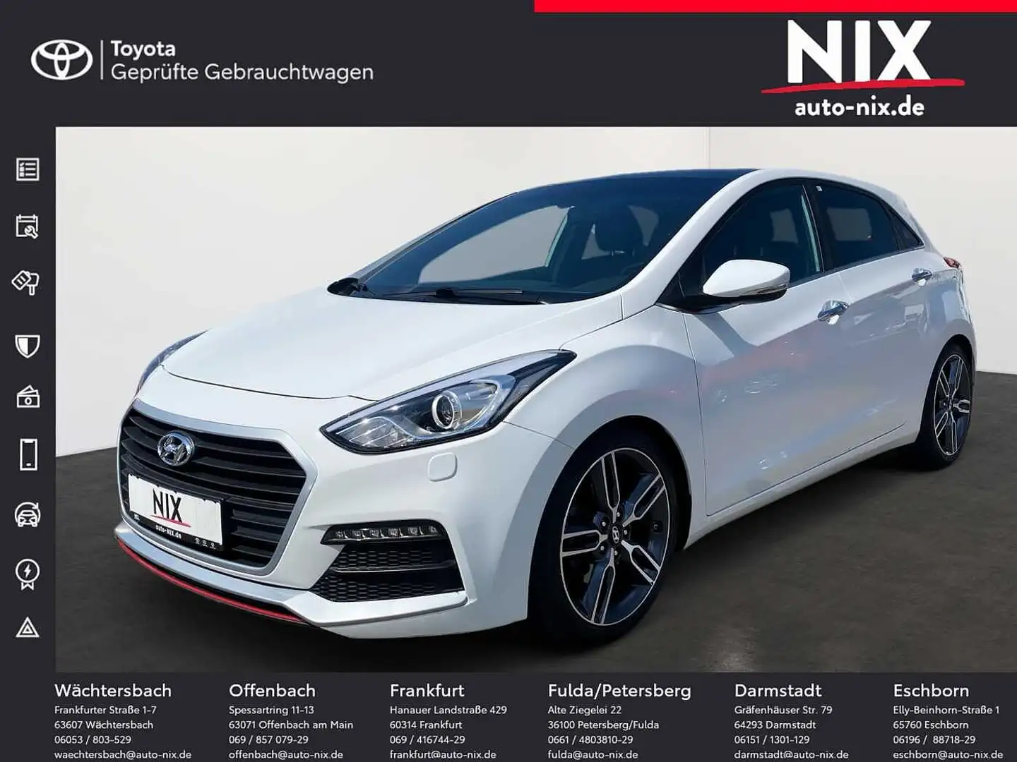 Hyundai i30 1.6 GDI Navi Smart-Key Schiebedach Weiß - 1