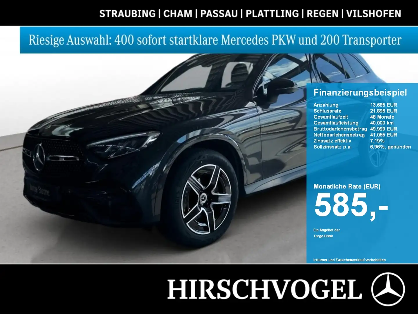 Mercedes-Benz GLC 200 4M AMG-Line+Night+AHK+DISTRONIC+MBUX+LED Grau - 1