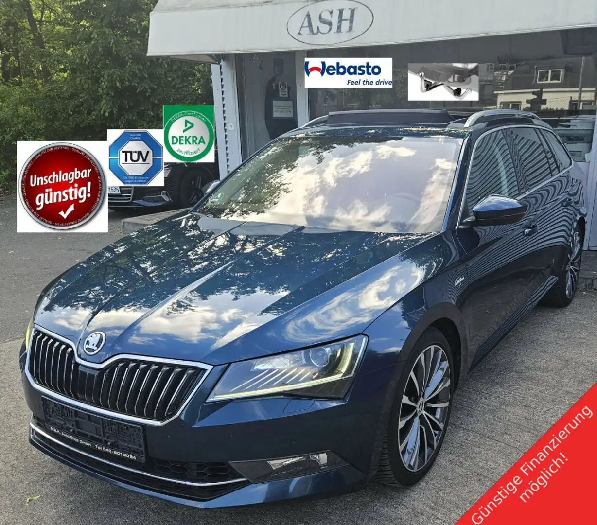 Skoda Superb 4x4 L&K.VOLL.Stdhz+FB.PanSD.Cam.AHK.KeylG Blu/Azzurro - 1