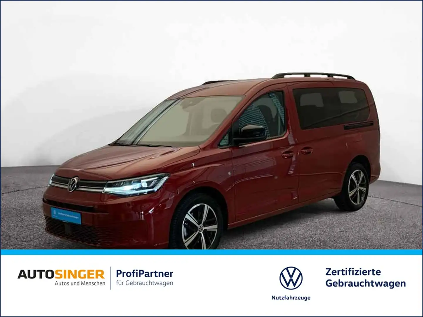 Volkswagen Caddy Maxi Life TSI DSG 7S *NAV*AHK*LED*ACC*SHZ* Rot - 1