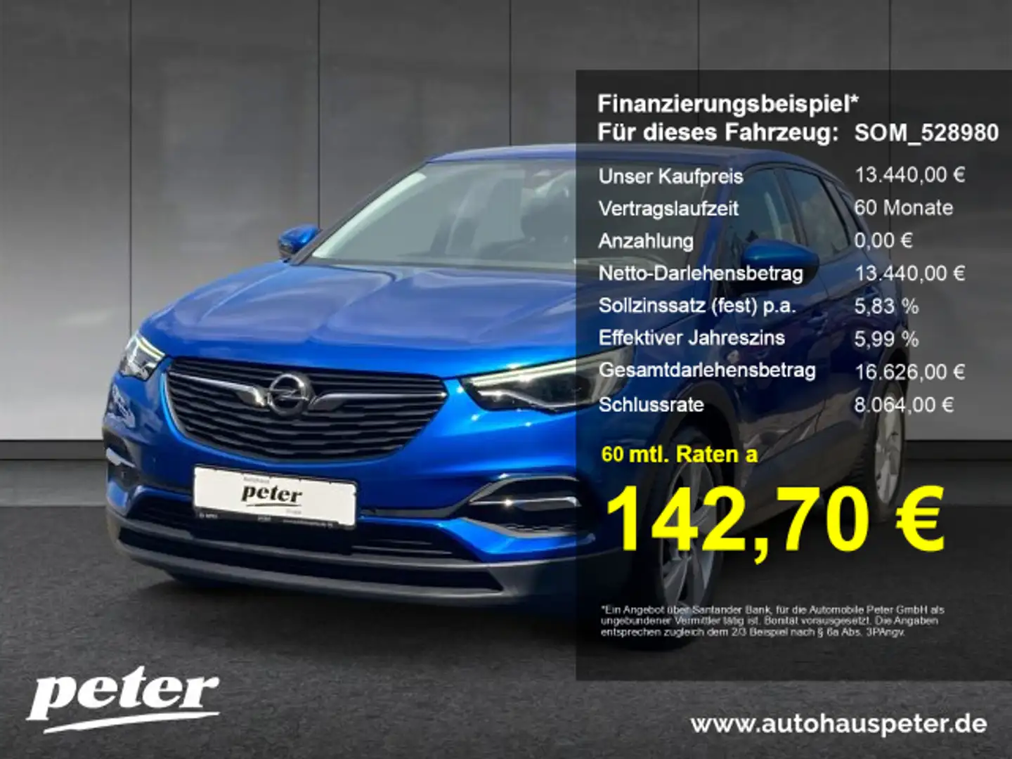 Opel Grandland X Grandland X 1.6 CDTI Edition Automatik Sitzheizung Bleu - 1