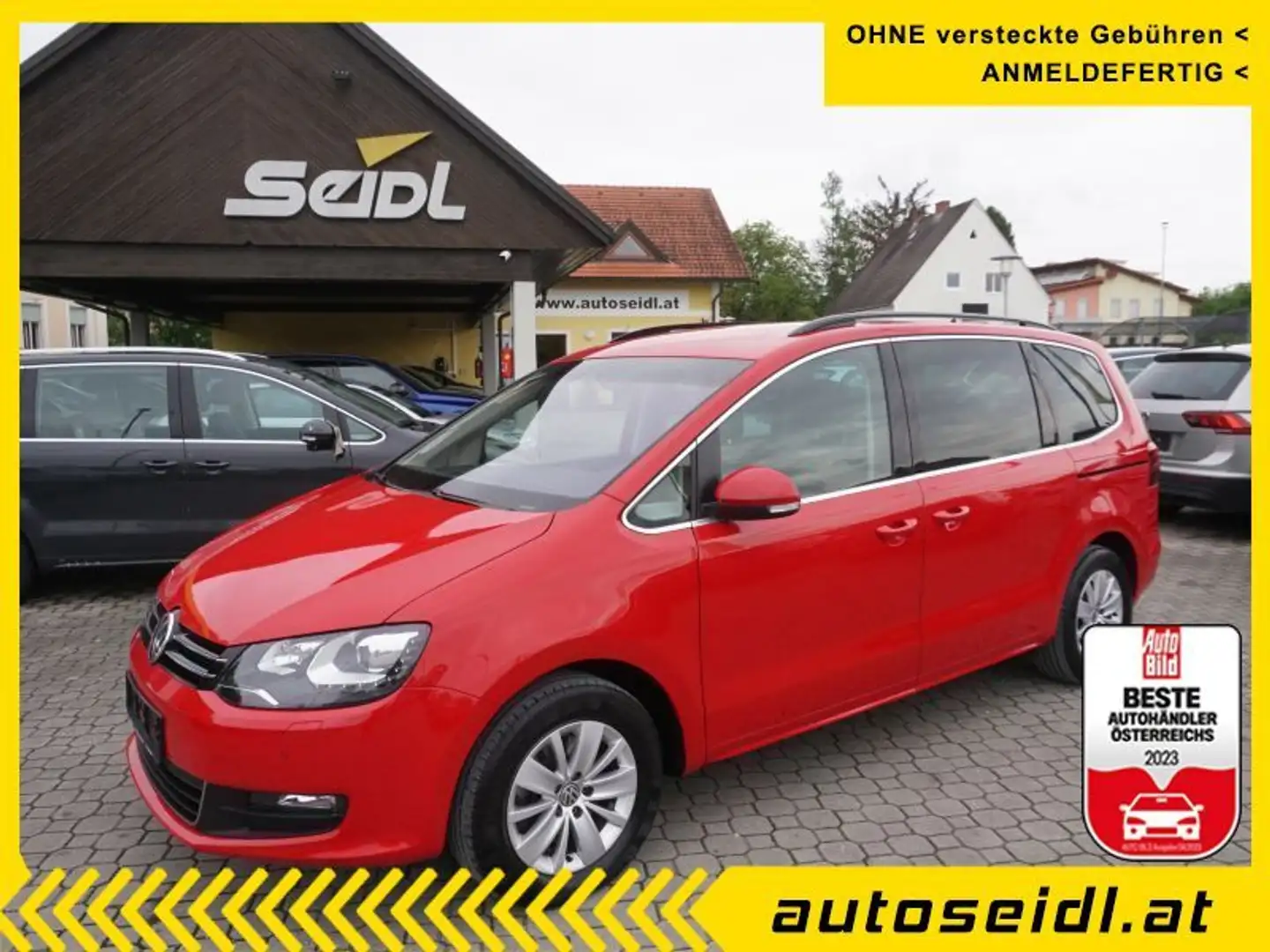 Volkswagen Sharan Business SCR 2,0 TDI DSG *NAVI+XENON+ACC* Червоний - 1