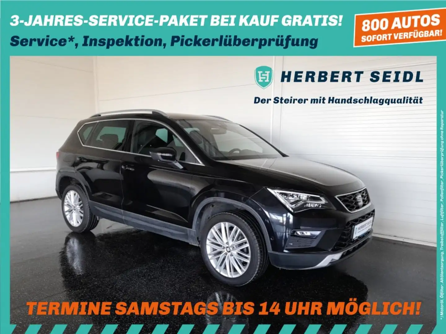 SEAT Ateca XCELLENCE 2,0 TDI DSG *STANDHZG / VOLL-LED / 18 ZOLL / NAVI / ACC / KAMERA / BEATS* Schwarz - 1