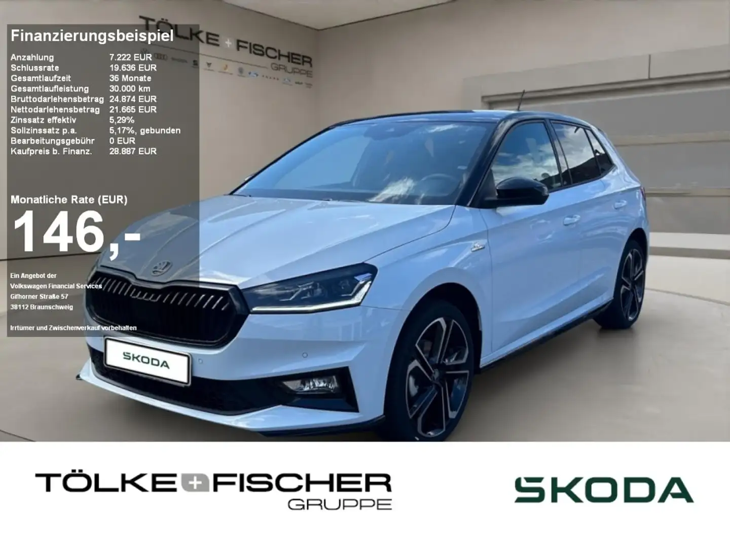 Skoda Fabia Monte Carlo ACC FLA Navi SHZ S-Sitz Weiß - 1