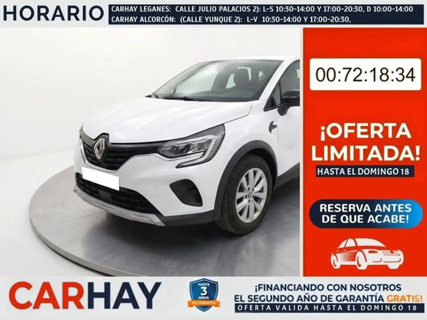 Renault Captur INTENS TCE 74KW (100CV) GLP Blanco - 1