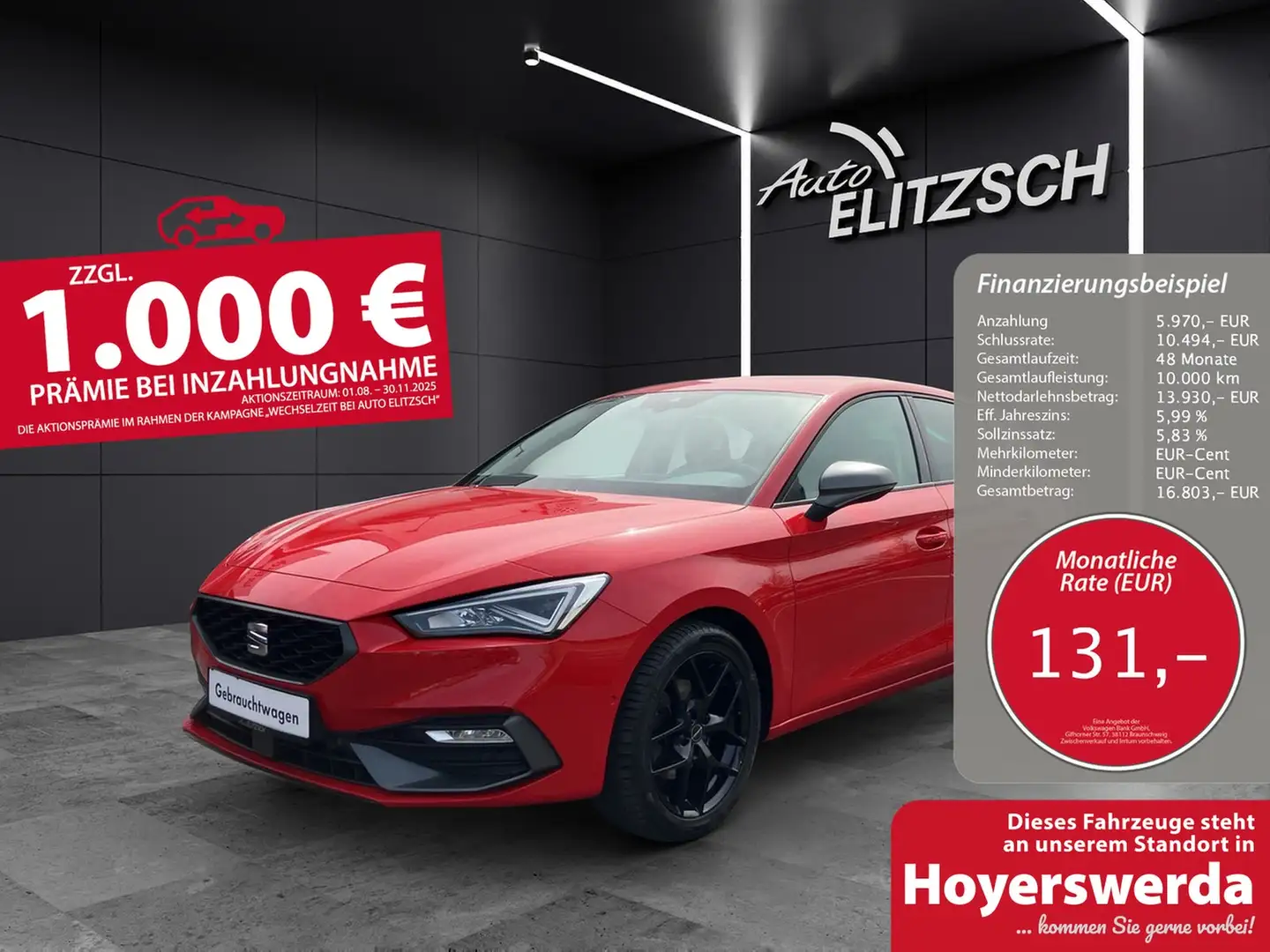 SEAT Leon TSI FR LED Navi AHK -Fahrschule- Rot - 1