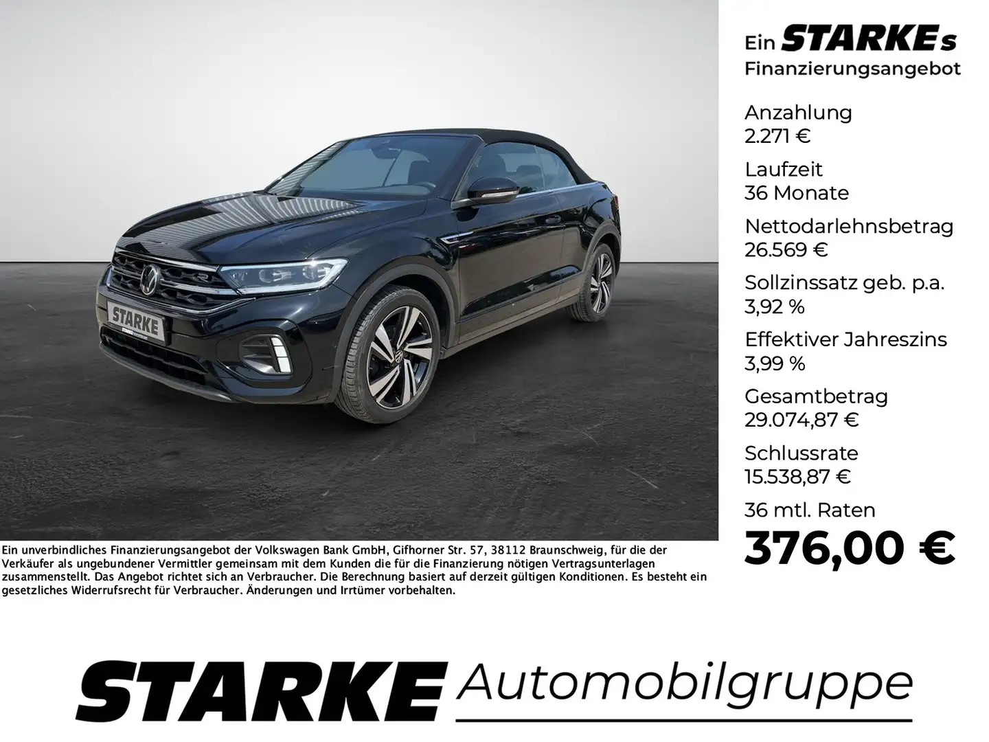 Volkswagen T-Roc Cabriolet 1.5 TSI DSG R-Line Zwart - 1