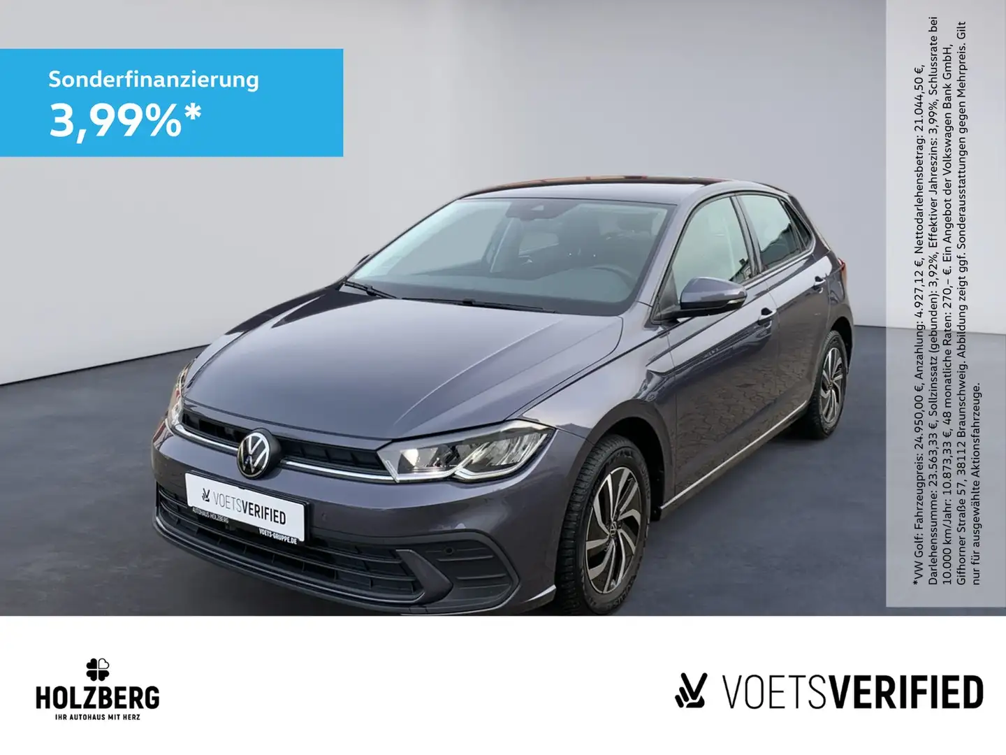 Volkswagen Polo 1.0 TSI Life LED+NAVI+ACC Grau - 1