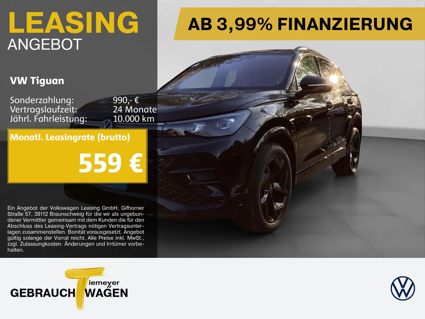 Volkswagen Tiguan 1.5 TSI DSG eHybrid R-LINE BLACK LM20 NAV Schwarz - 1