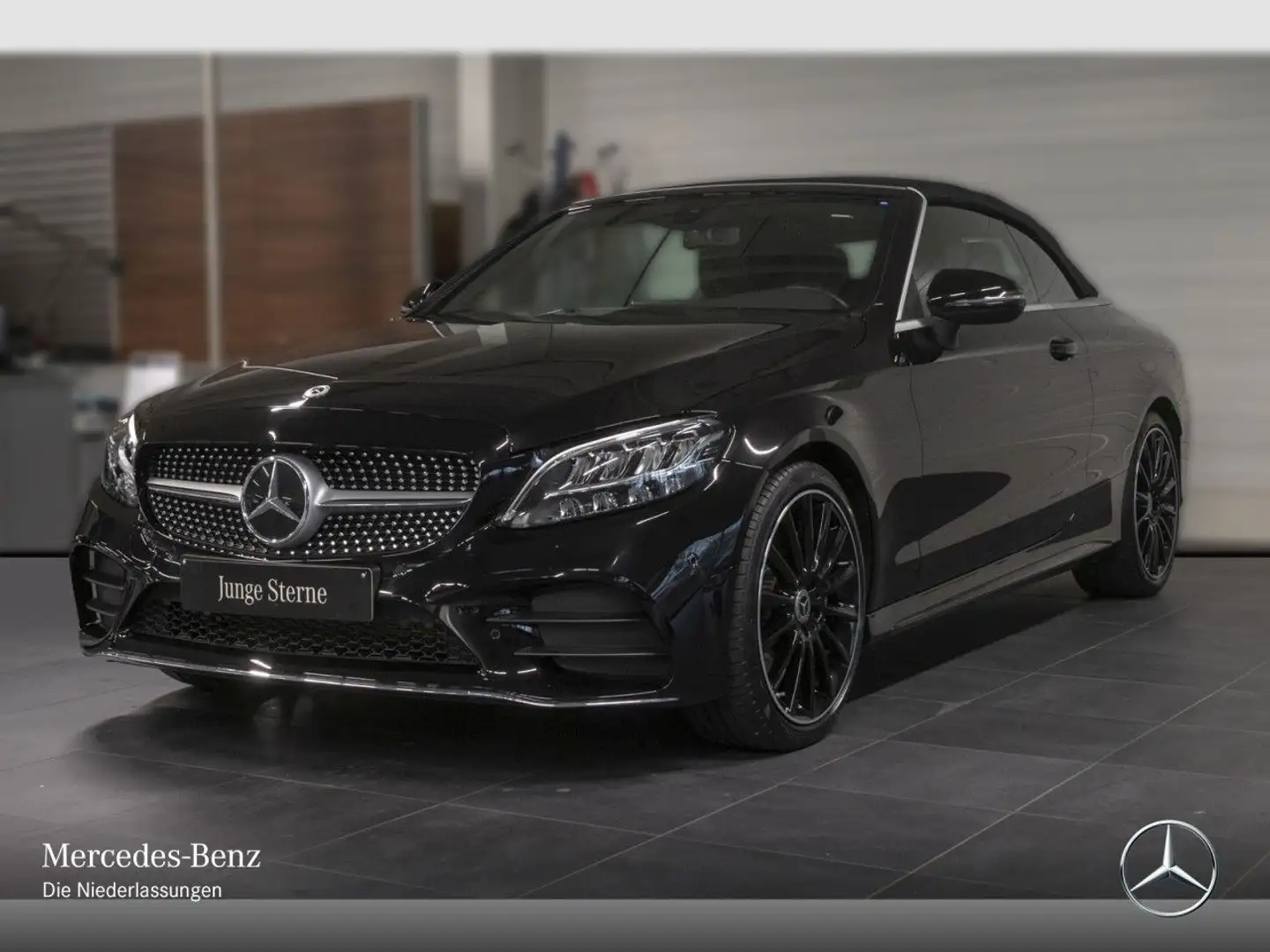 Mercedes-Benz C 200 Cabrio AMG+LED+BURMESTER+KAMERA+19"+KEYLESS Schwarz - 2