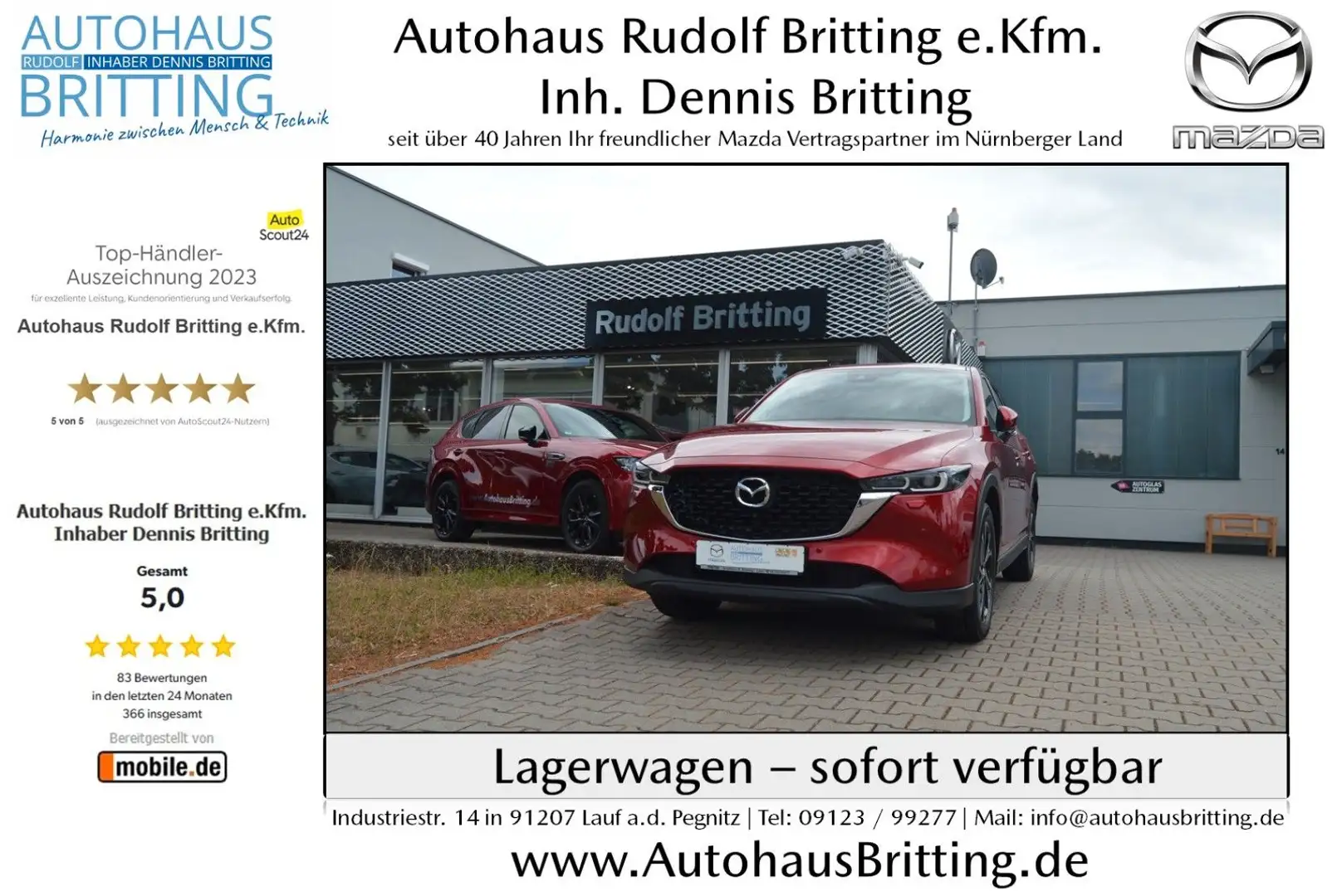 Mazda CX-5 AWD 150PS 6AG Ad'vantage Navi PDC SHZ Rot - 1