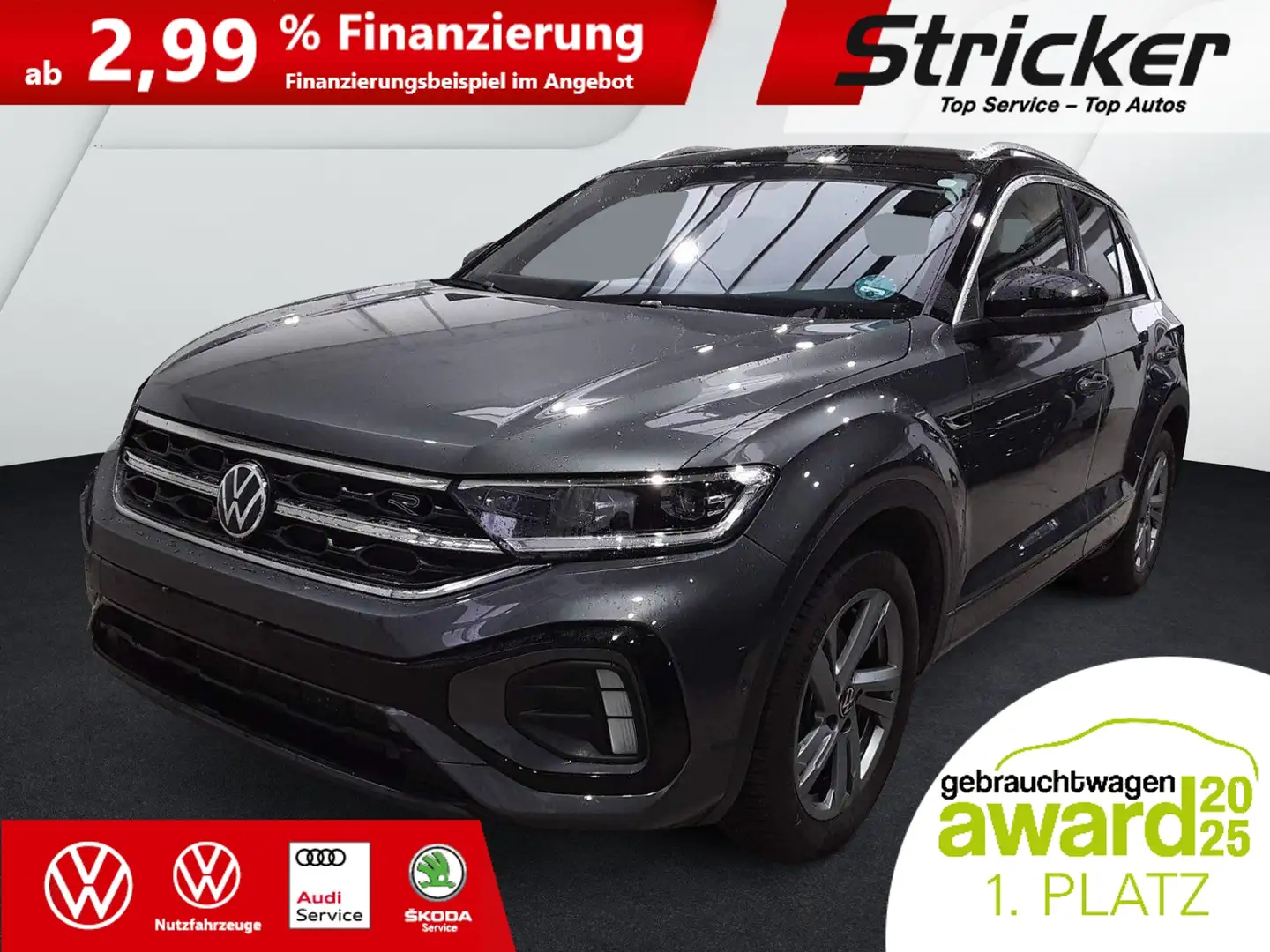 Volkswagen T-Roc R-Line 1.5TSI DSG 237,-ohne Anzahlung Navi AHK AC Grau - 2
