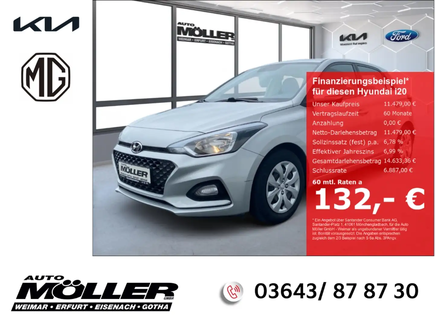 Hyundai i20 Select 1.0 T-GDI Klima ISOFIX elektr Spiegel Argent - 1