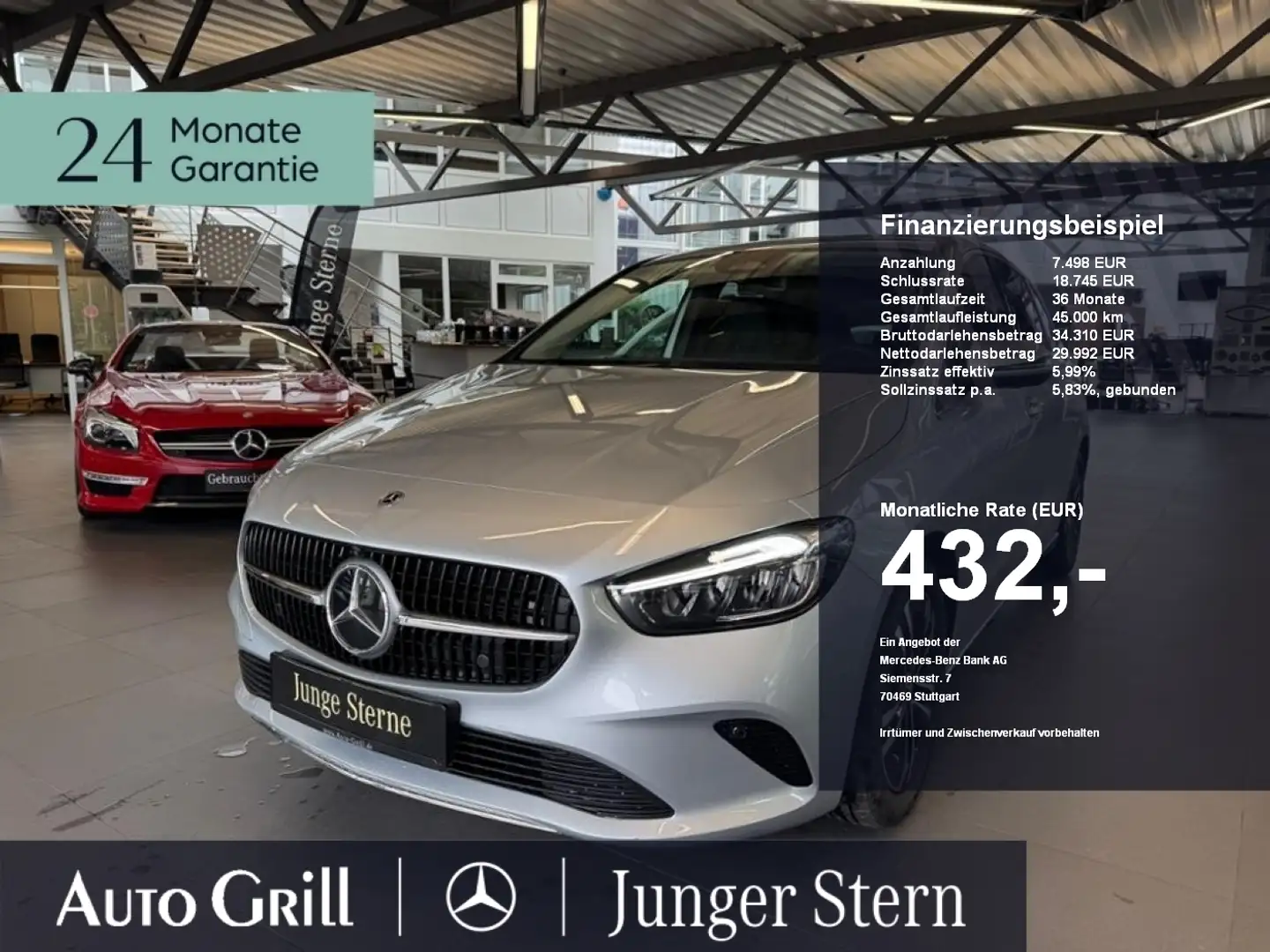 Mercedes-Benz B 220 d Progressive Adv FAP+ Distronic Standheiz Silber - 1