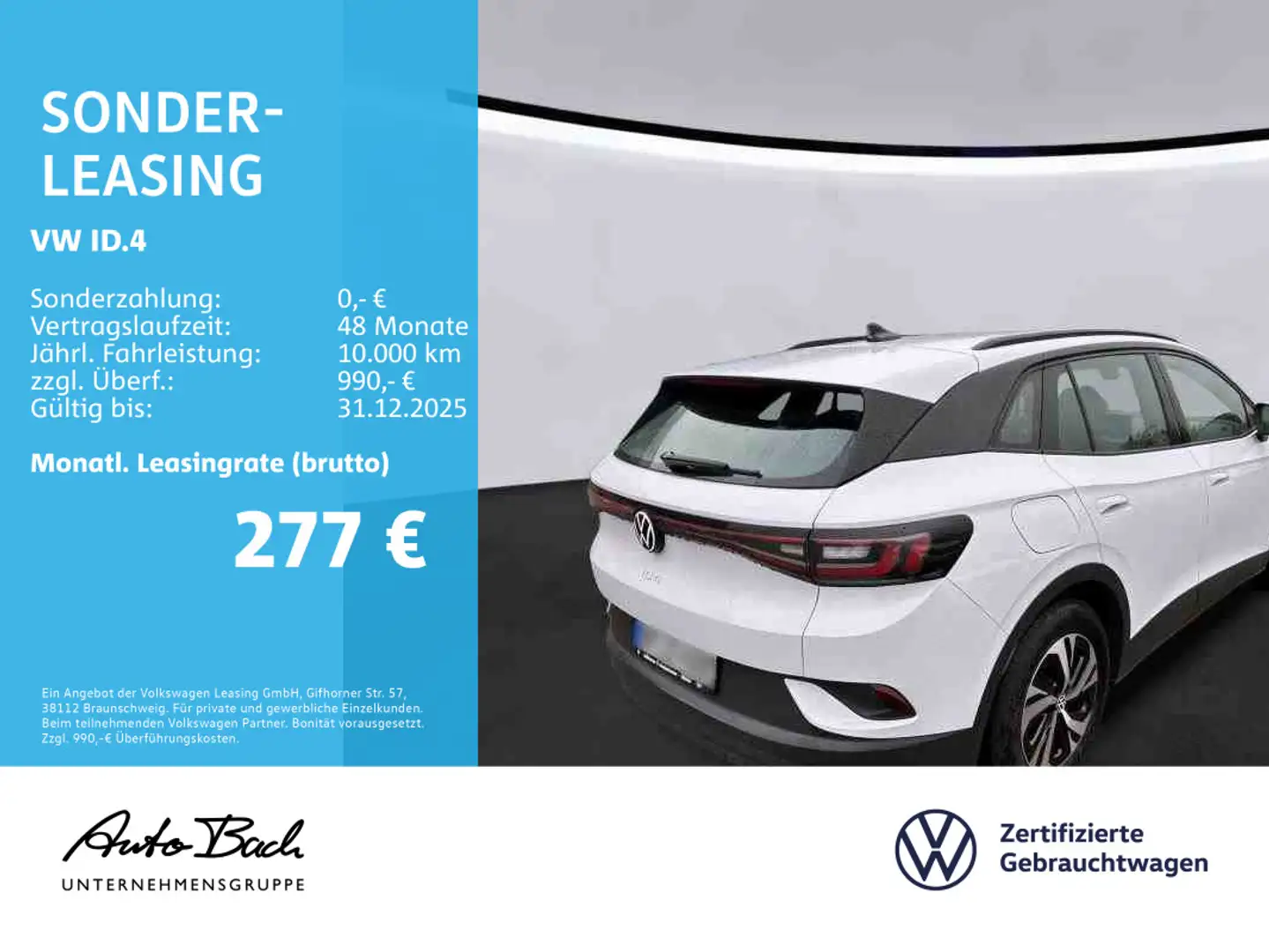 Volkswagen ID.4 Pure electric, Navi, LED, Standklimatisieru Weiß - 2