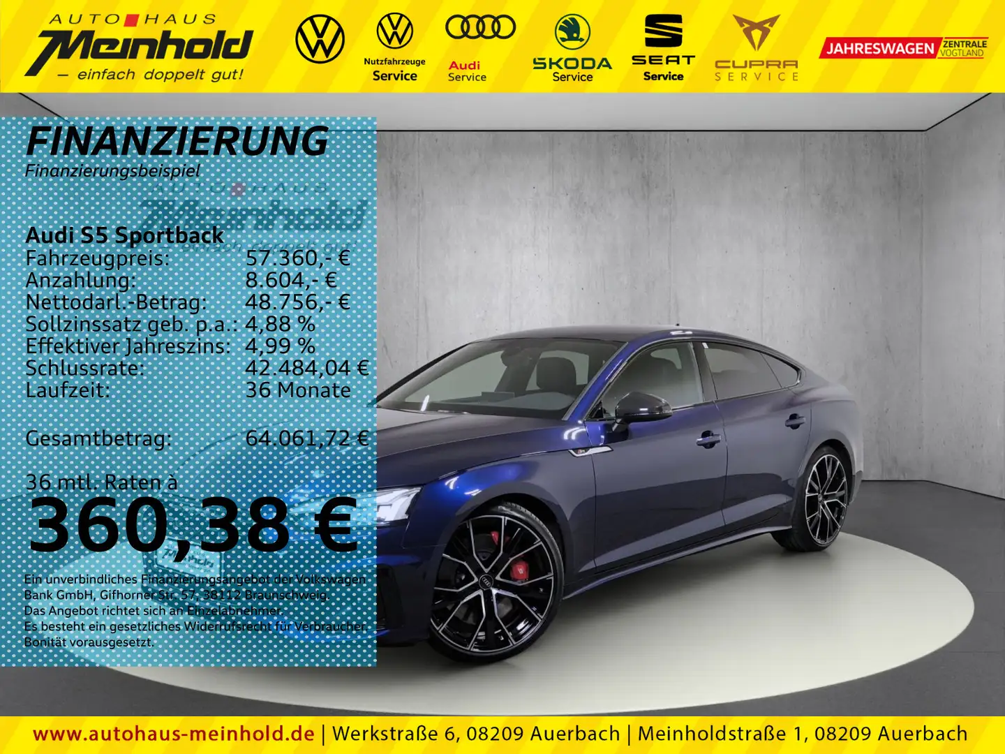 Audi S5 TDI tiptronic, Standh., AHK, Matrix Blau - 1