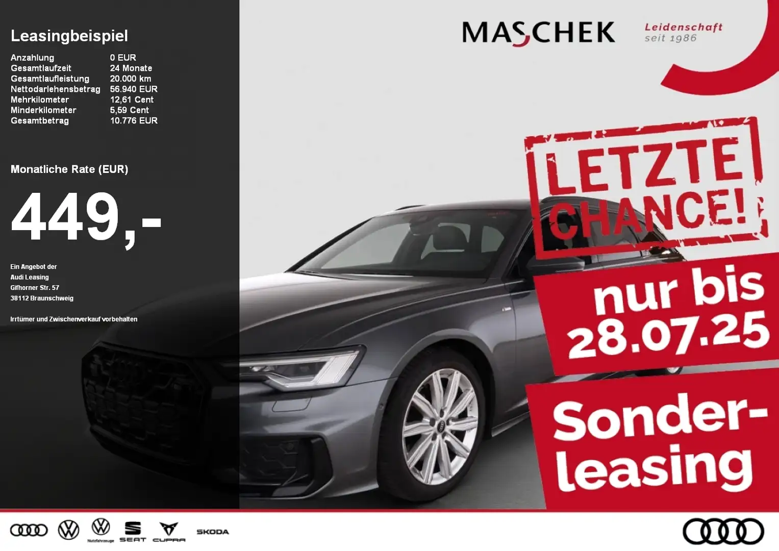 Audi A6 Avant S line 50 TDI AHK Black Pano Matrix Memory A Grau - 1