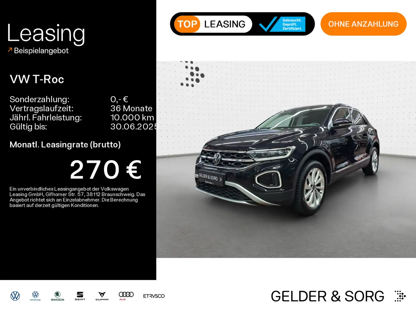 Volkswagen T-Roc Style 1.5 TSI AHK*Digital*LED*Navi*ACC Nero - 1