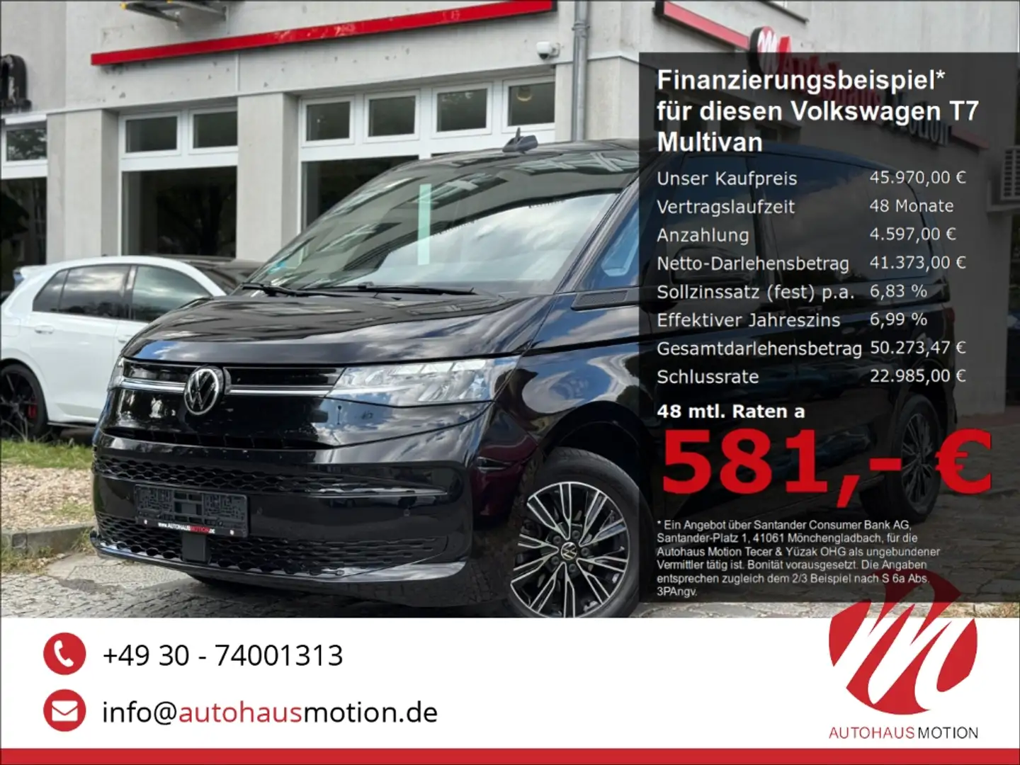 Volkswagen T7 Multivan Life 2.0 TDI Easy Open Navi Kamera LED El. Heckkla Schwarz - 1