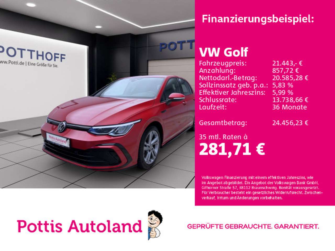 Volkswagen Golf 2022 — 1.5 eTSI DSG R-LINE PDC NAVI ACC SHZG LM17