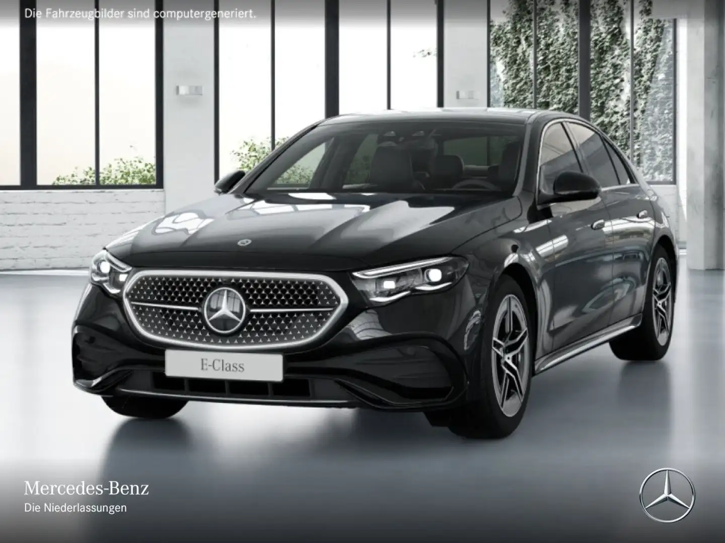 Mercedes-Benz E 300 e Hybrid AMG Fahrass 360° Pano Distr. PTS 9G Schwarz - 2