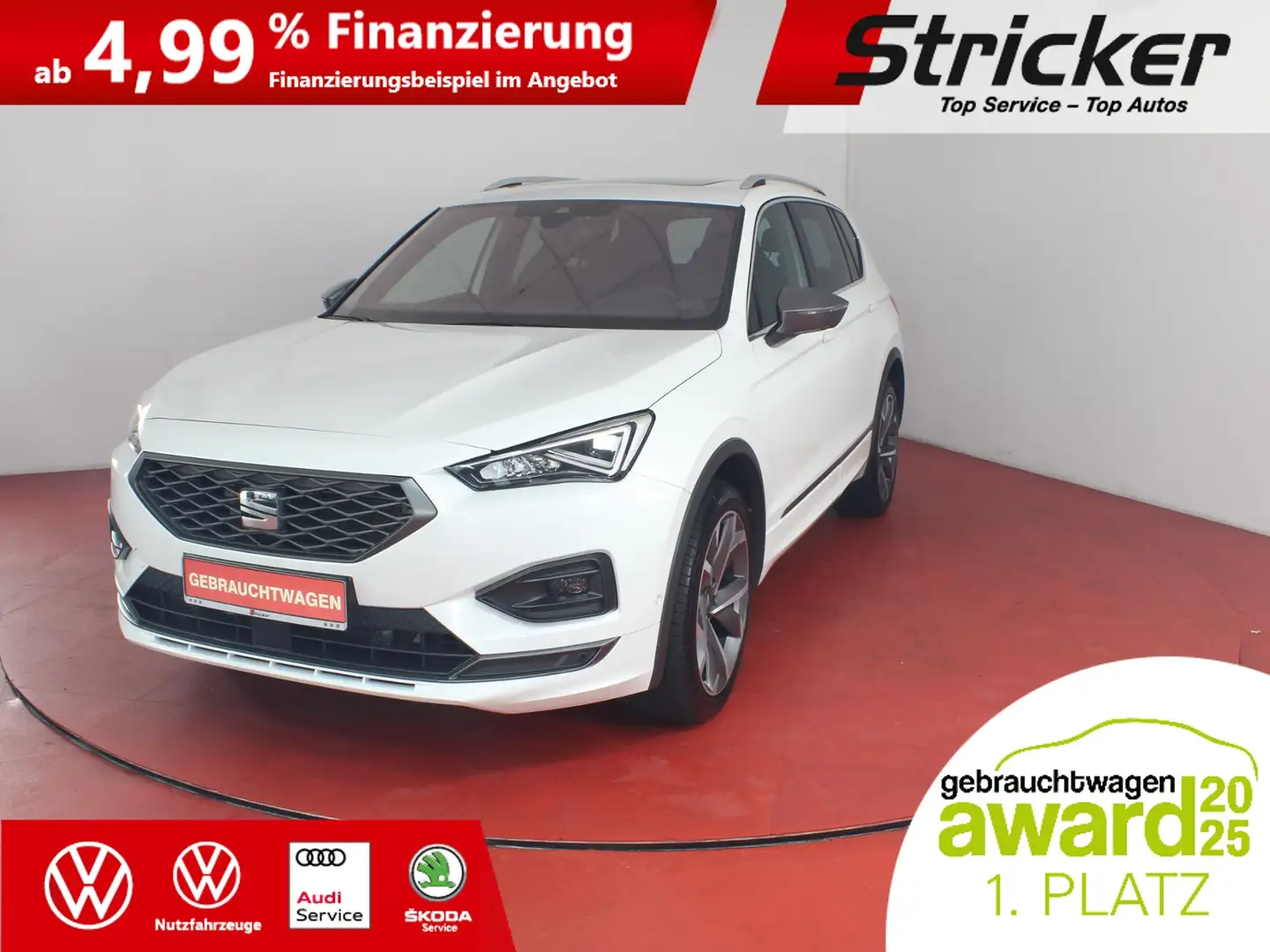SEAT Tarraco FR-Line 2.0TSI DSG 4Drive 421,-ohne Anzahlung Pan Weiß - 1