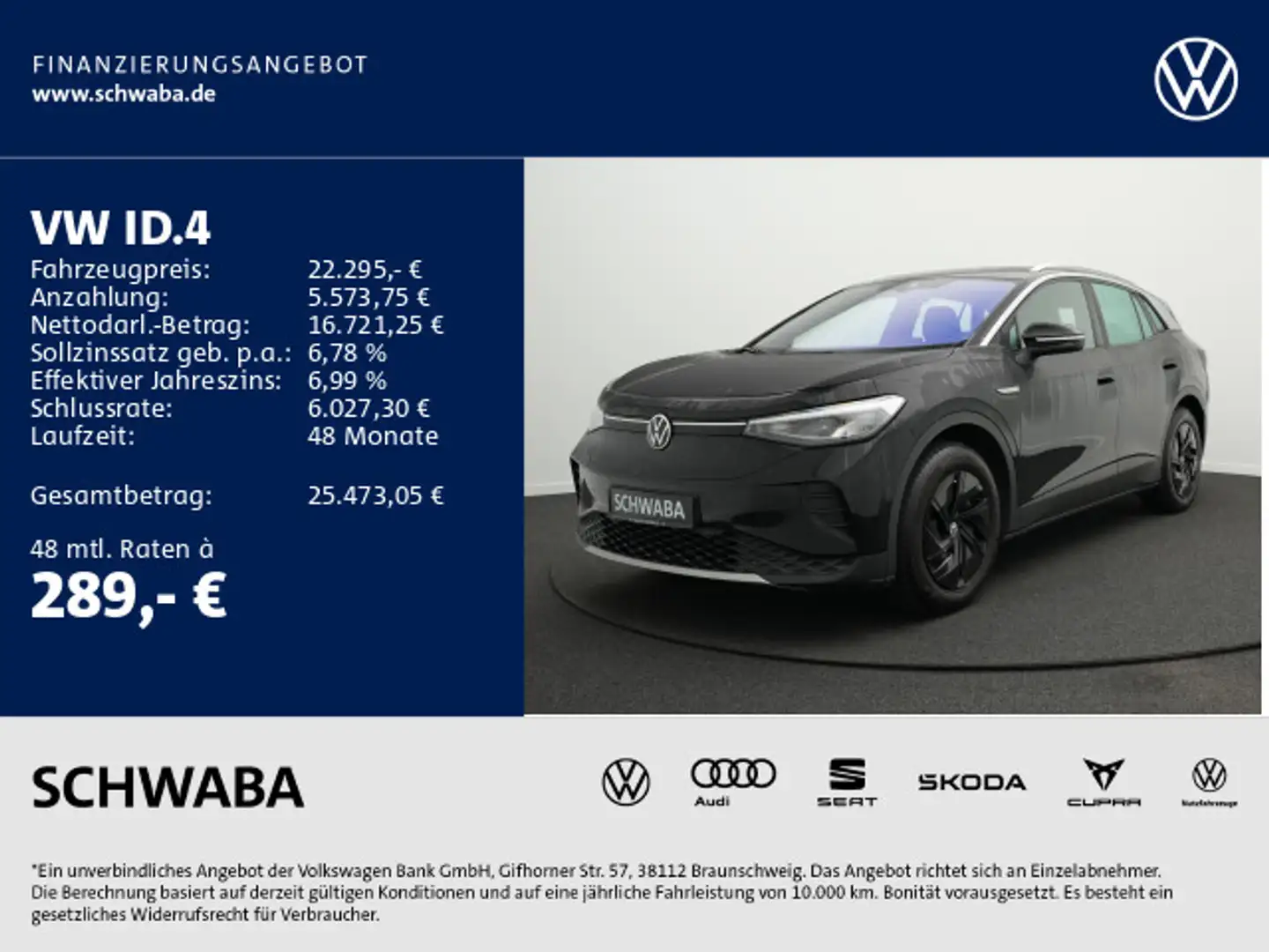 Volkswagen ID.4 Pure Batt-Kap 55 kW/h LED*HdUp*ACC*PDC*360° Noir - 1