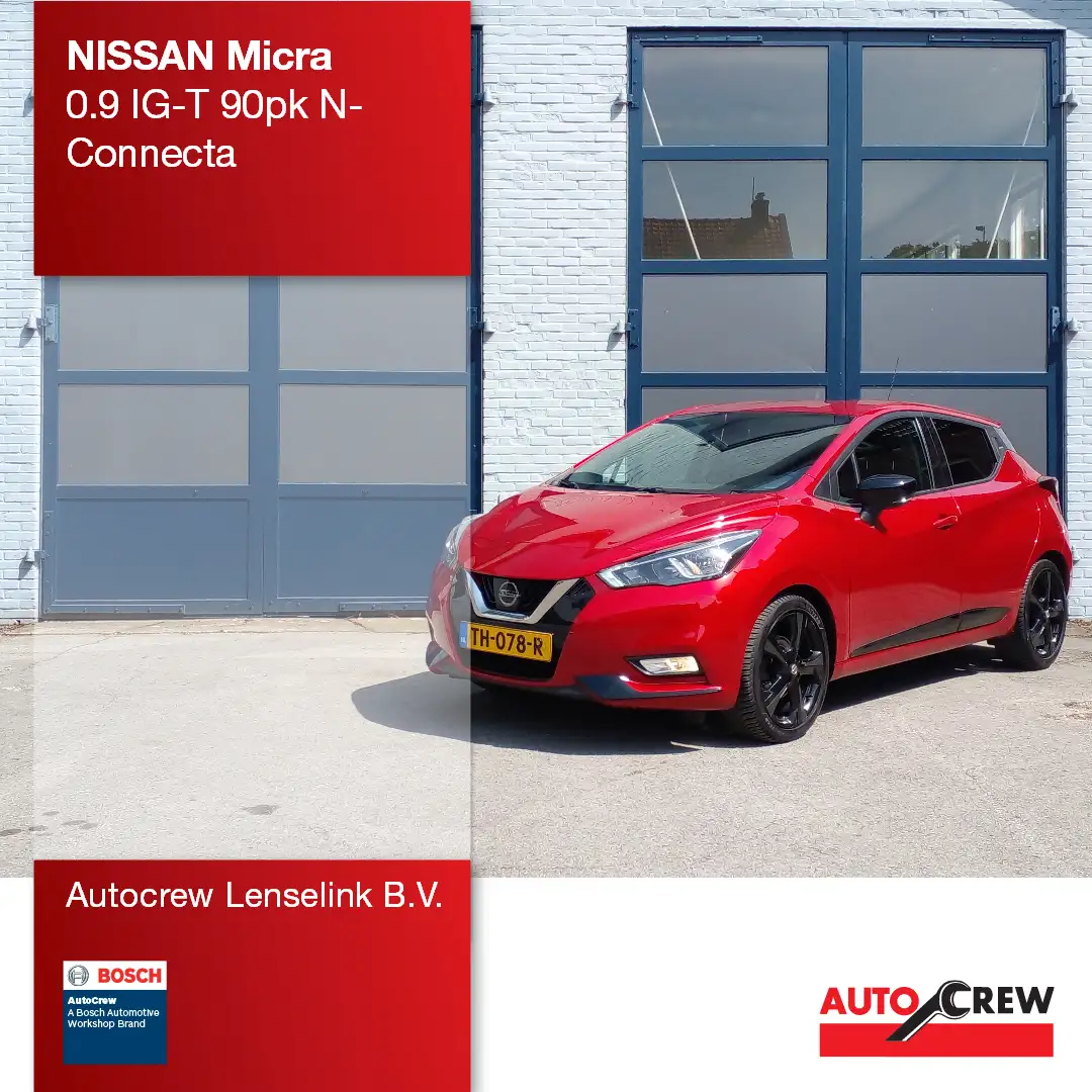 Nissan Micra 0.9 IG-T 90pk N-Connecta | Orgineel NL | Rood - 1
