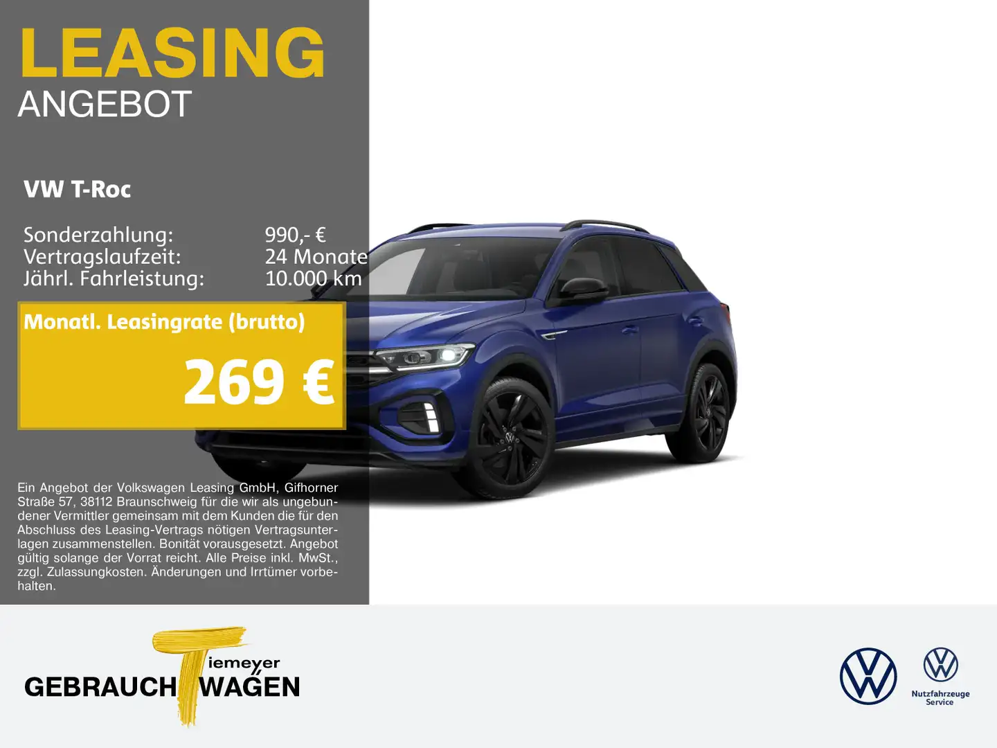 Volkswagen T-Roc 2.0 TDI DSG R-LINE BLACK LM18 MATRIX AHK e Blau - 1