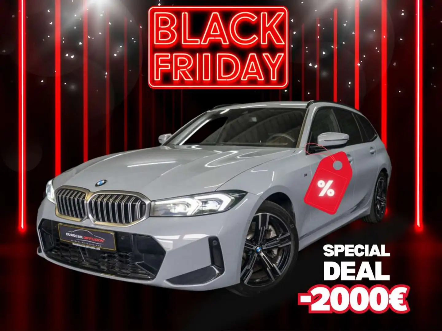 BMW 330 330i xDrive M-Sport Touring 245CV Hayon, ACC, Sièg Gris - 1
