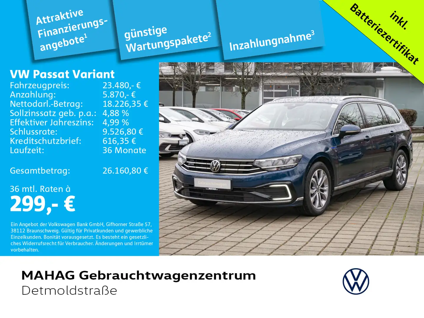 Volkswagen Passat Variant GTE 1.4 TSI eHybrid AHK NAvi LED Blau - 1