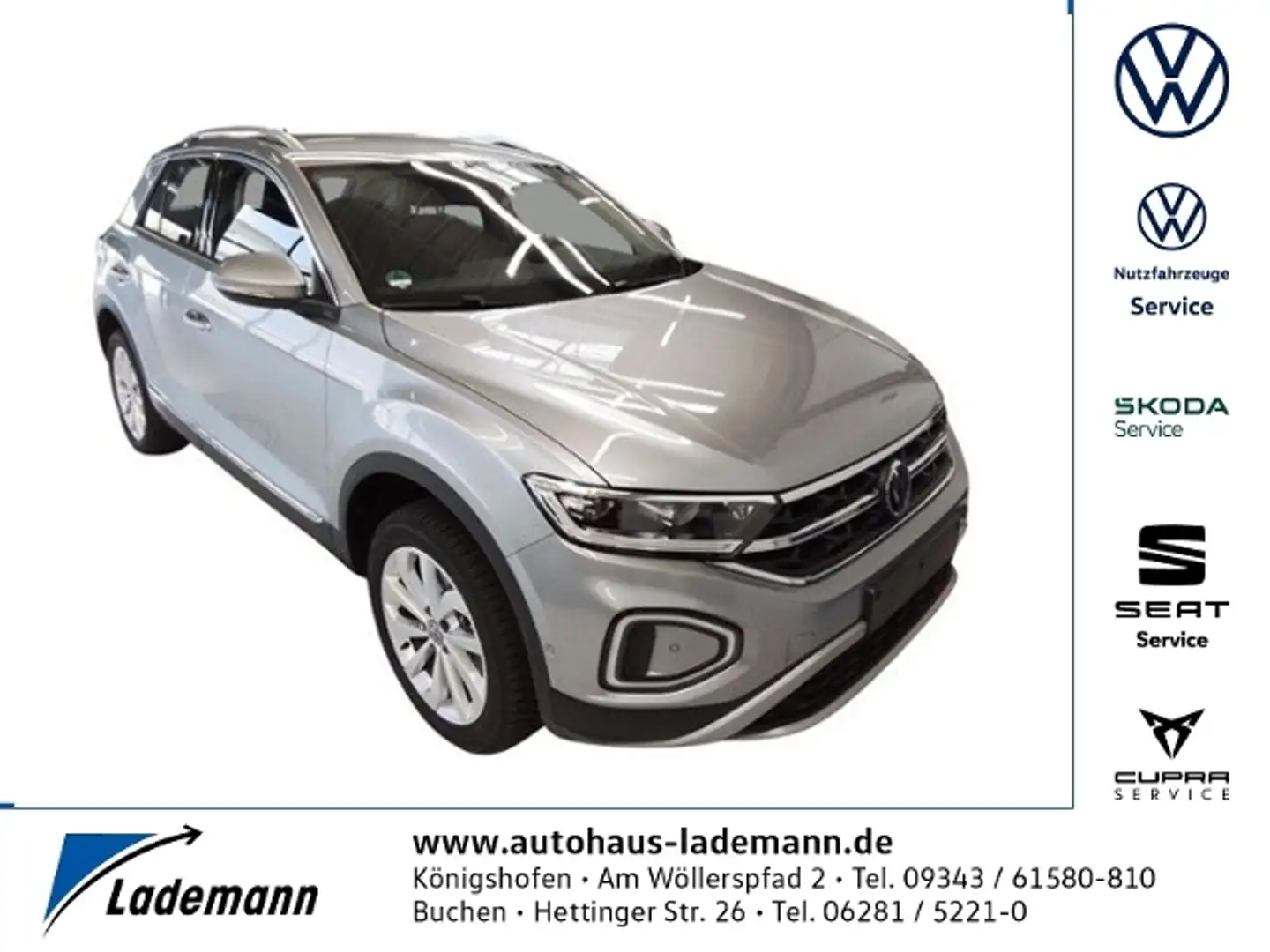 Volkswagen T-Roc 1.5 TSI Style LED+NAVI+KLIMA+ACC+PDC+SHZ Silber - 1