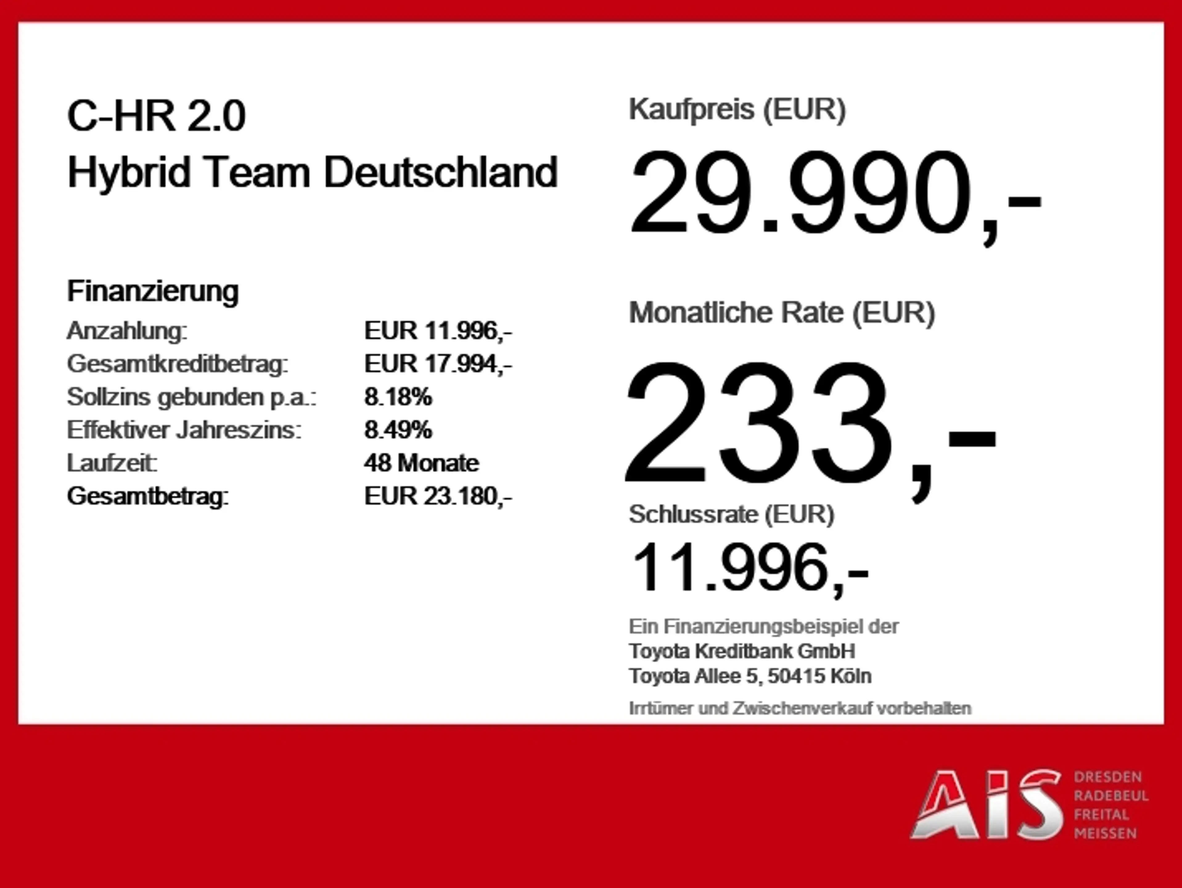 Toyota C-HR 2.0 Hybrid Team Deutschland ACC+LED+Navi+SHZ — photo 6
