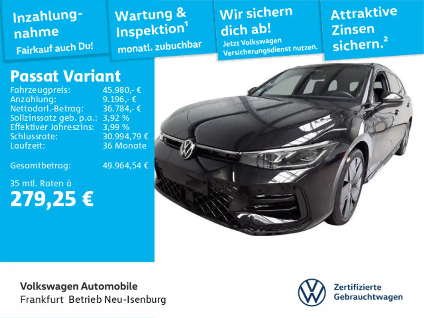 Volkswagen Passat Variant 1.5 TSI DSG eHybrid R-Line Navi I Schwarz - 1