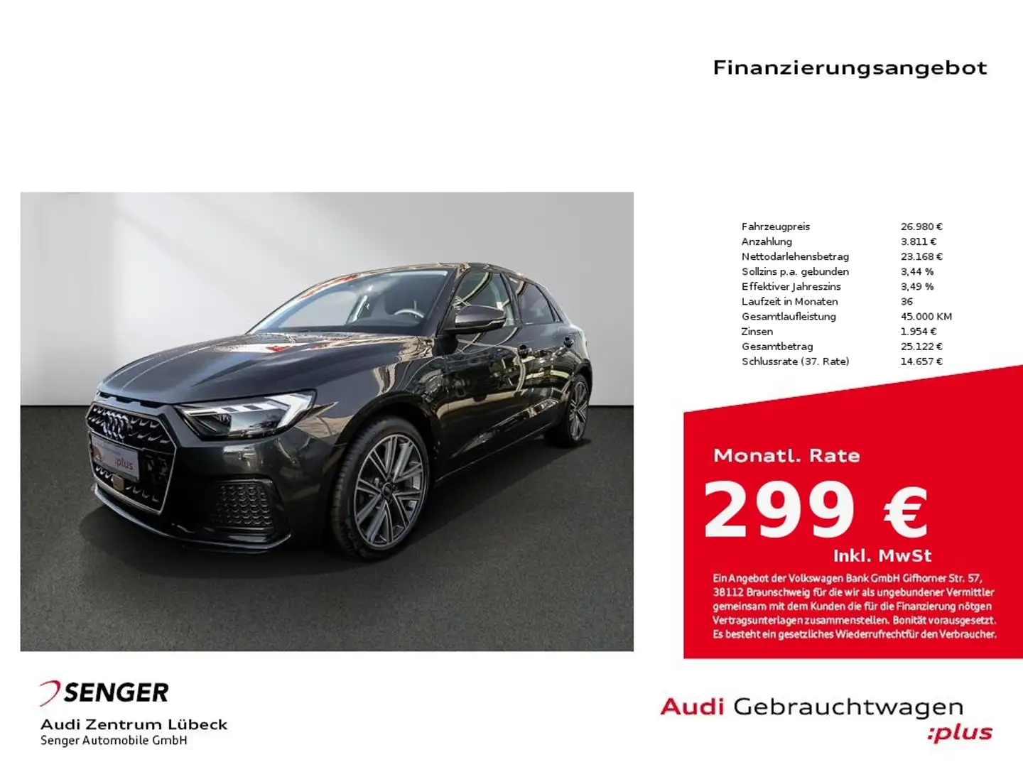 Audi A1 Sportback 25 TFSI advanced S tronic SHZ Grau - 1