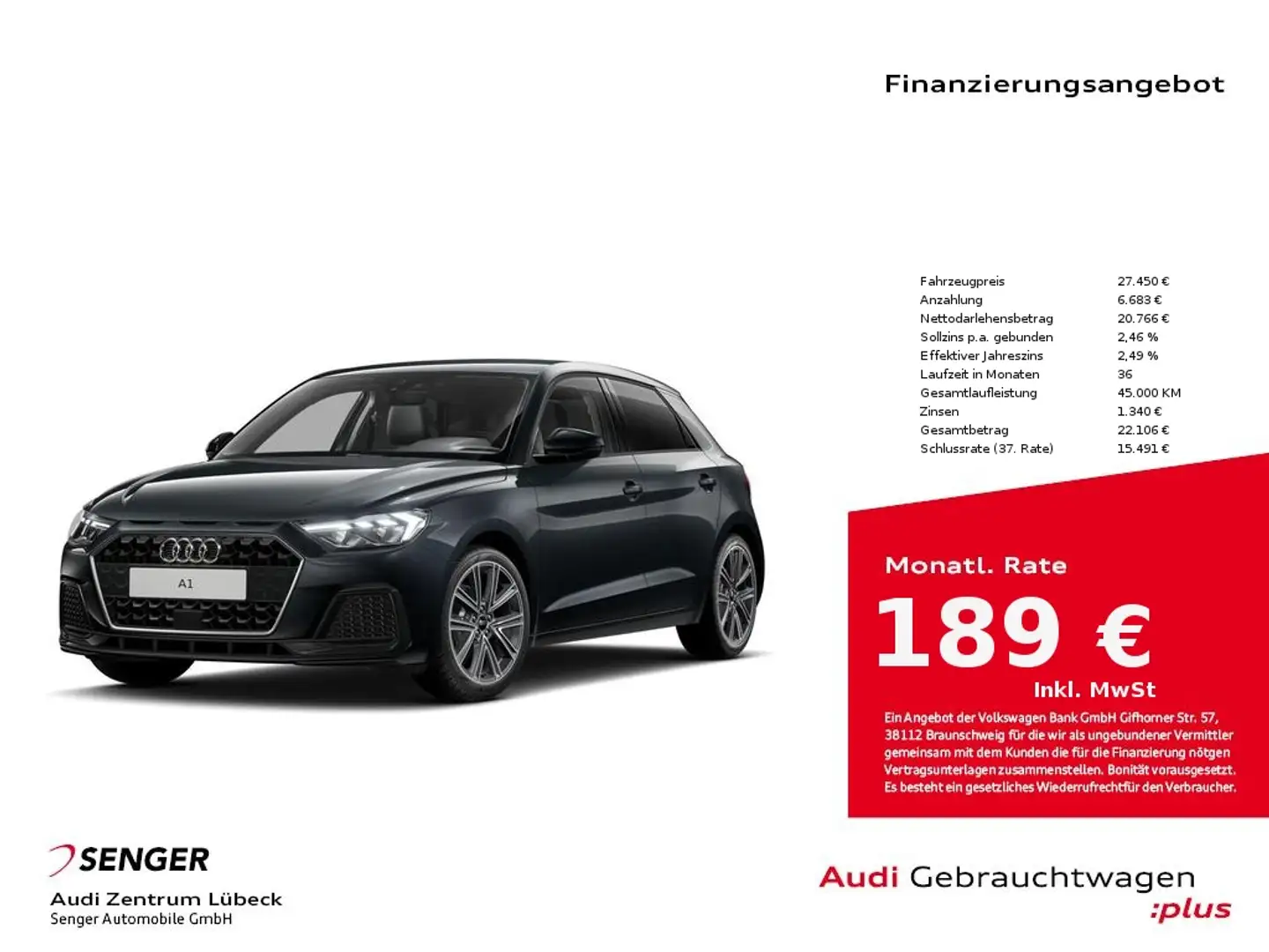 Audi A1 Sportback 25 TFSI advanced S tronic SHZ Grau - 1