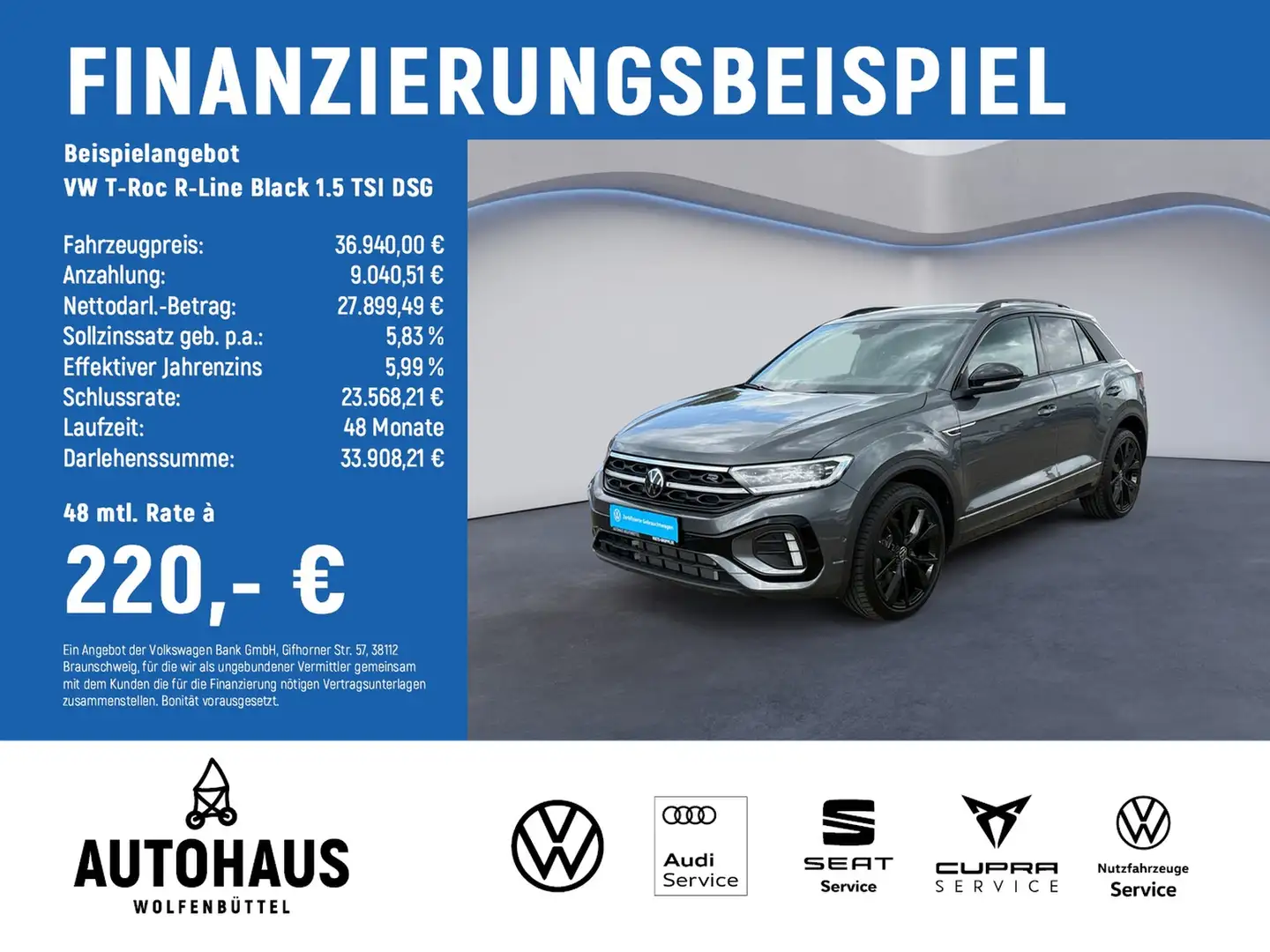Volkswagen T-Roc R-Line Black 1.5 TSI DSG AHK NAV PANO SHZ Grau - 2