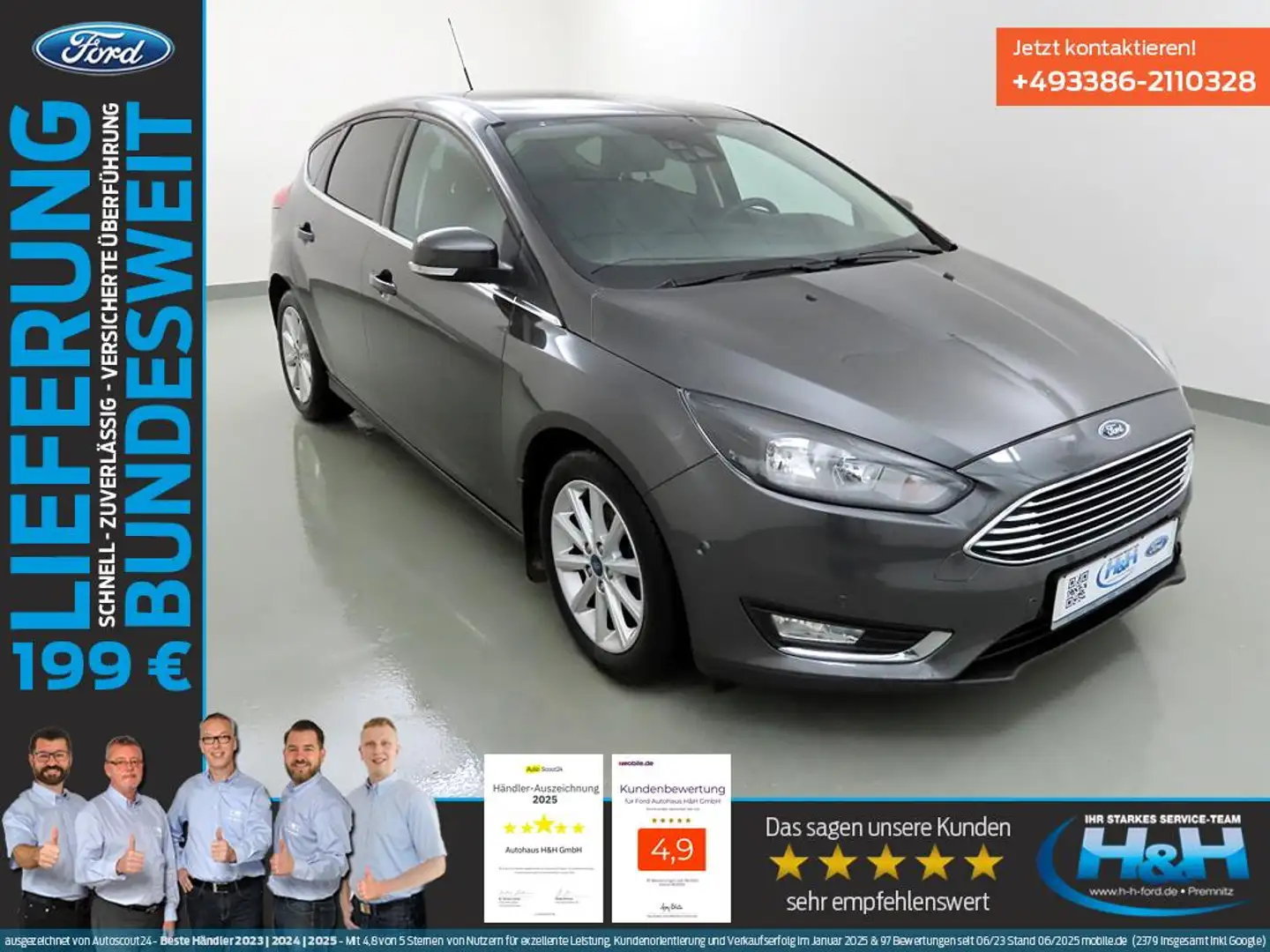 Ford Focus 1.5 TDCi Titanium AHK+ParkAss+WinterPak Grau - 1