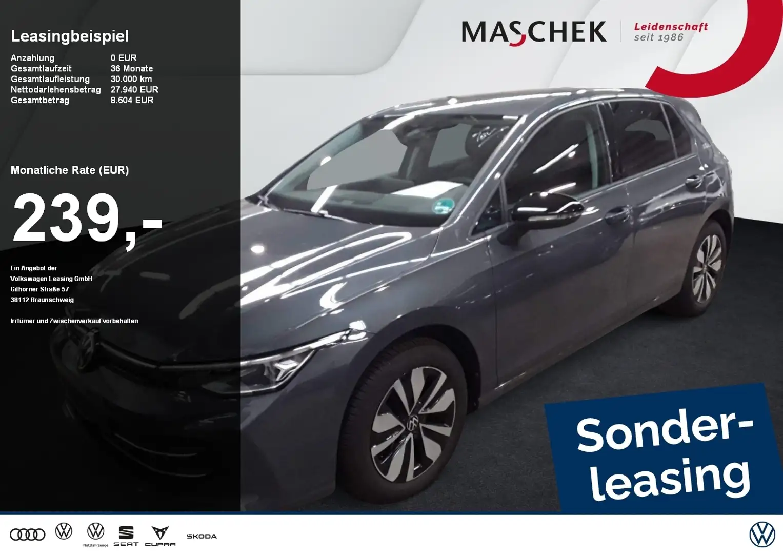 Volkswagen Golf Goal 2.0 TDI Navi AHK GRA PDC Sitzh. FLA Gris - 1