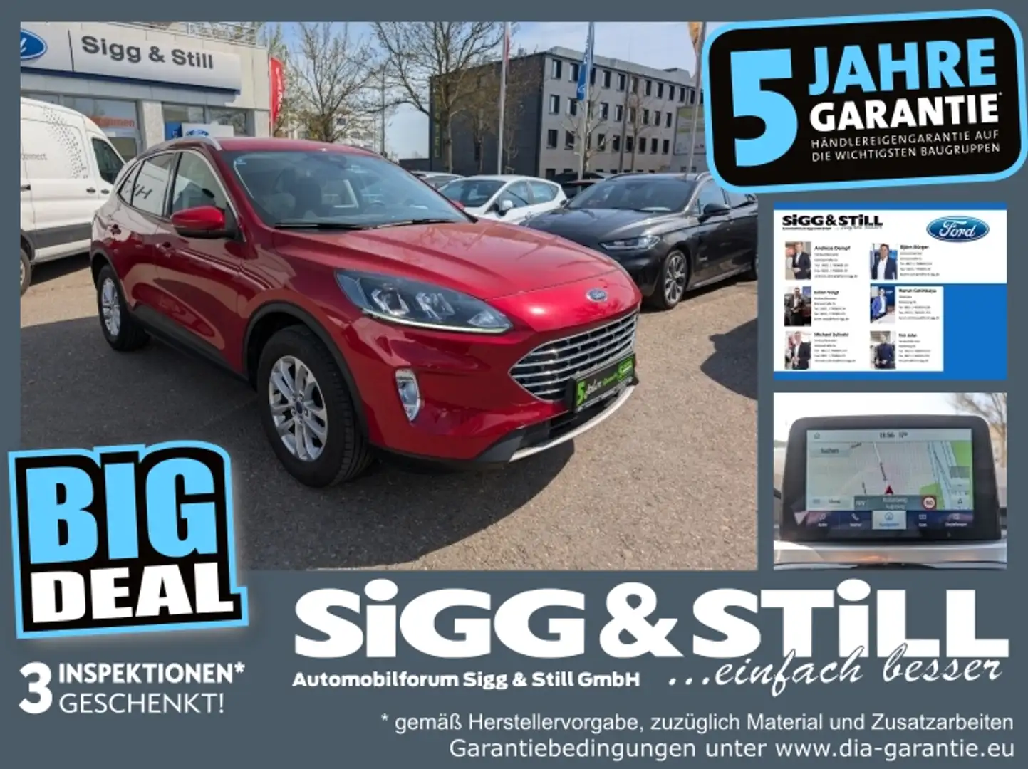 Ford Kuga 1.5 Titanium AHK*NAV*KLIMAAUT*4xSHZ*PDC*CAM Rood - 1