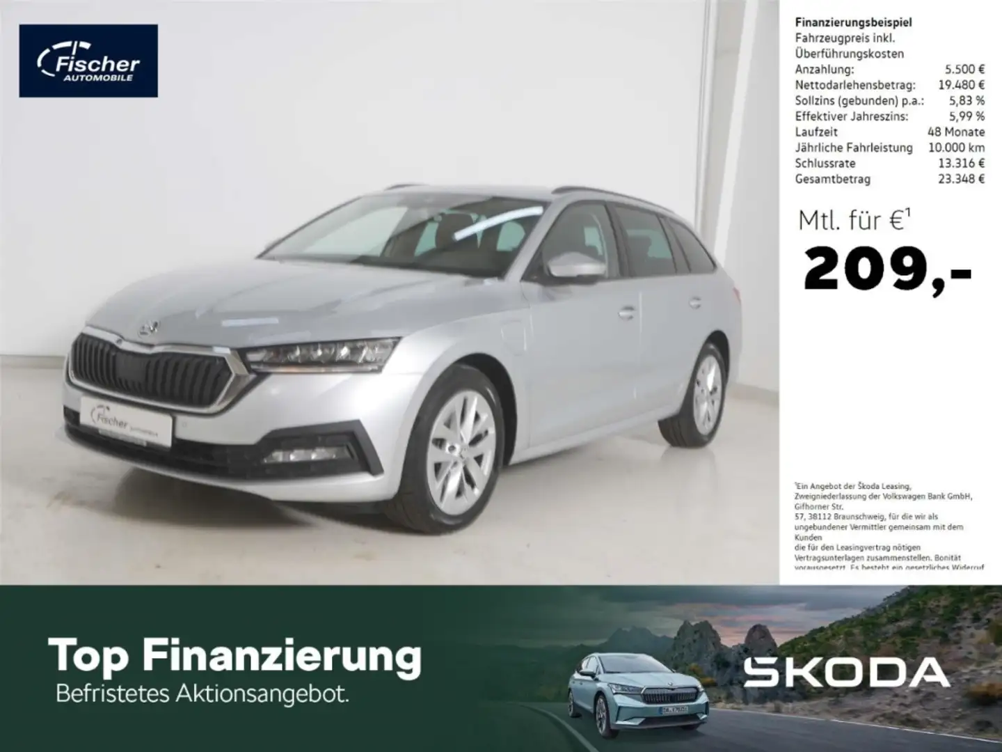 Skoda Octavia Combi 1.4 TSI iV Ambition DSG LED/NAV Silber - 1
