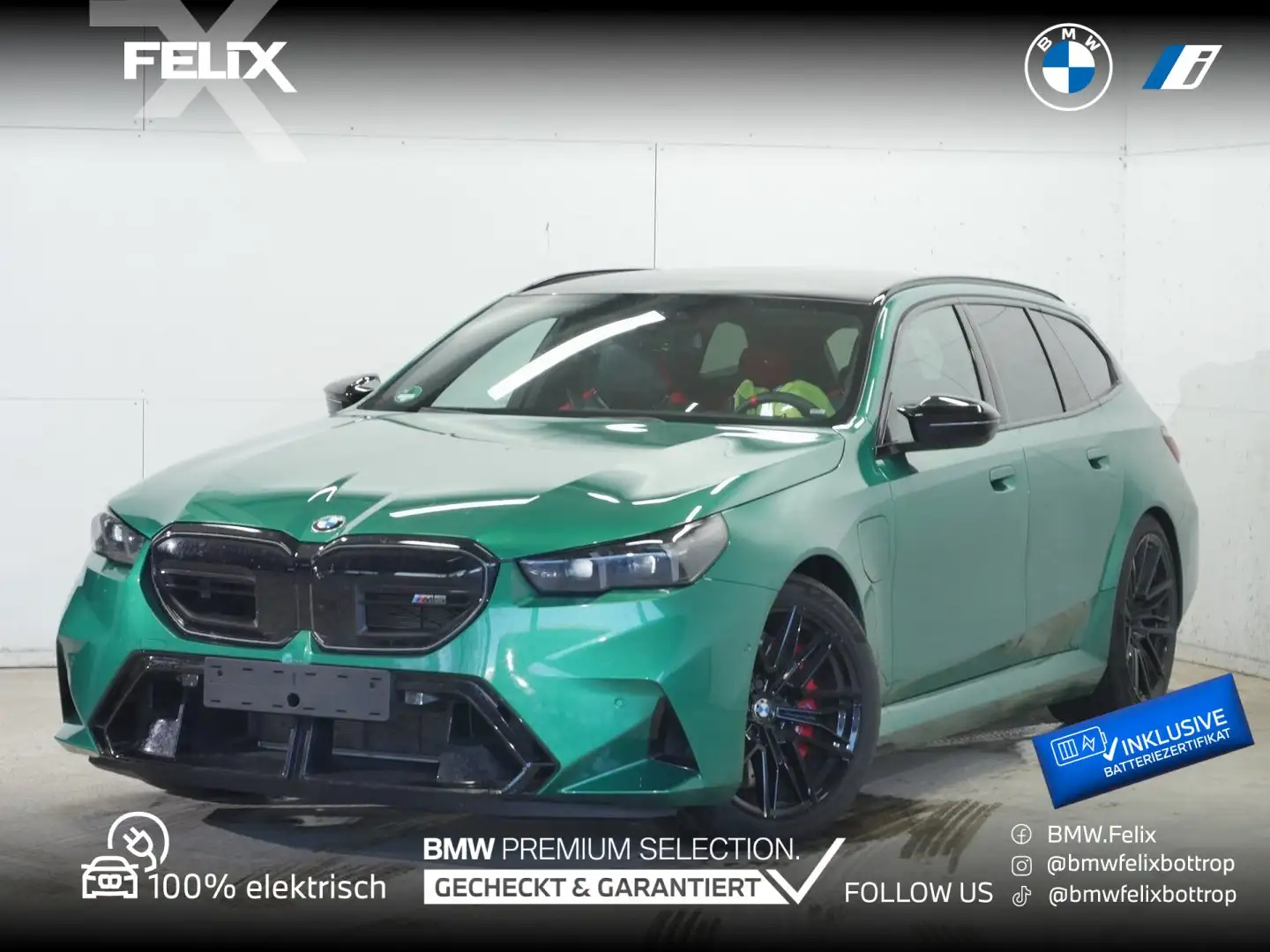 BMW M5 Touring xDrive+ICONIC GLOW+ANH.KUPPLUNG+B&W Grün - 1
