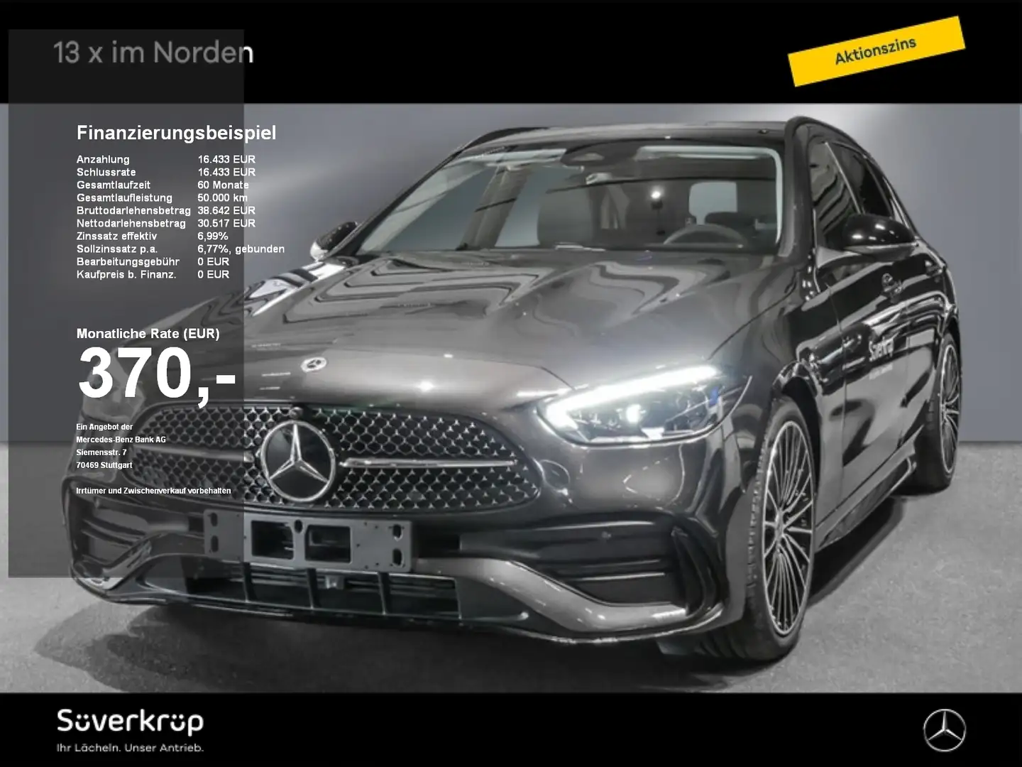 Mercedes-Benz C 200 T AMG NIGHT SPUR AHK DISTR 360 PDC SHZ Grau - 1