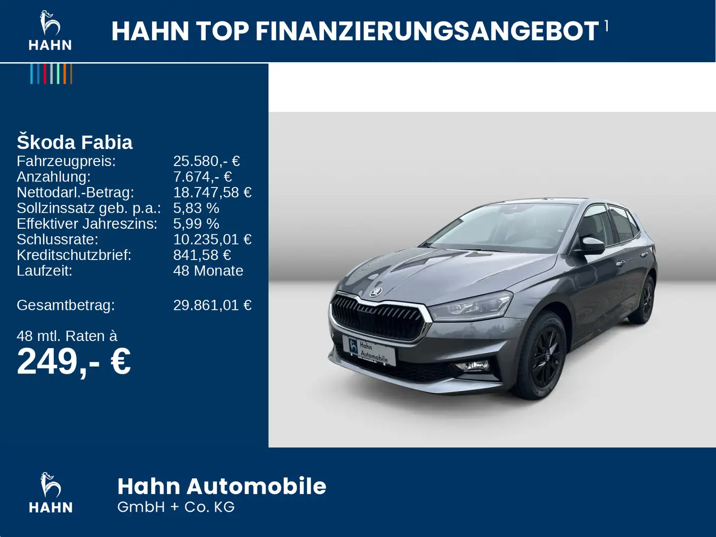 Skoda Fabia Selection 1,0 TSI DSG Infotainment Winter Grau - 2